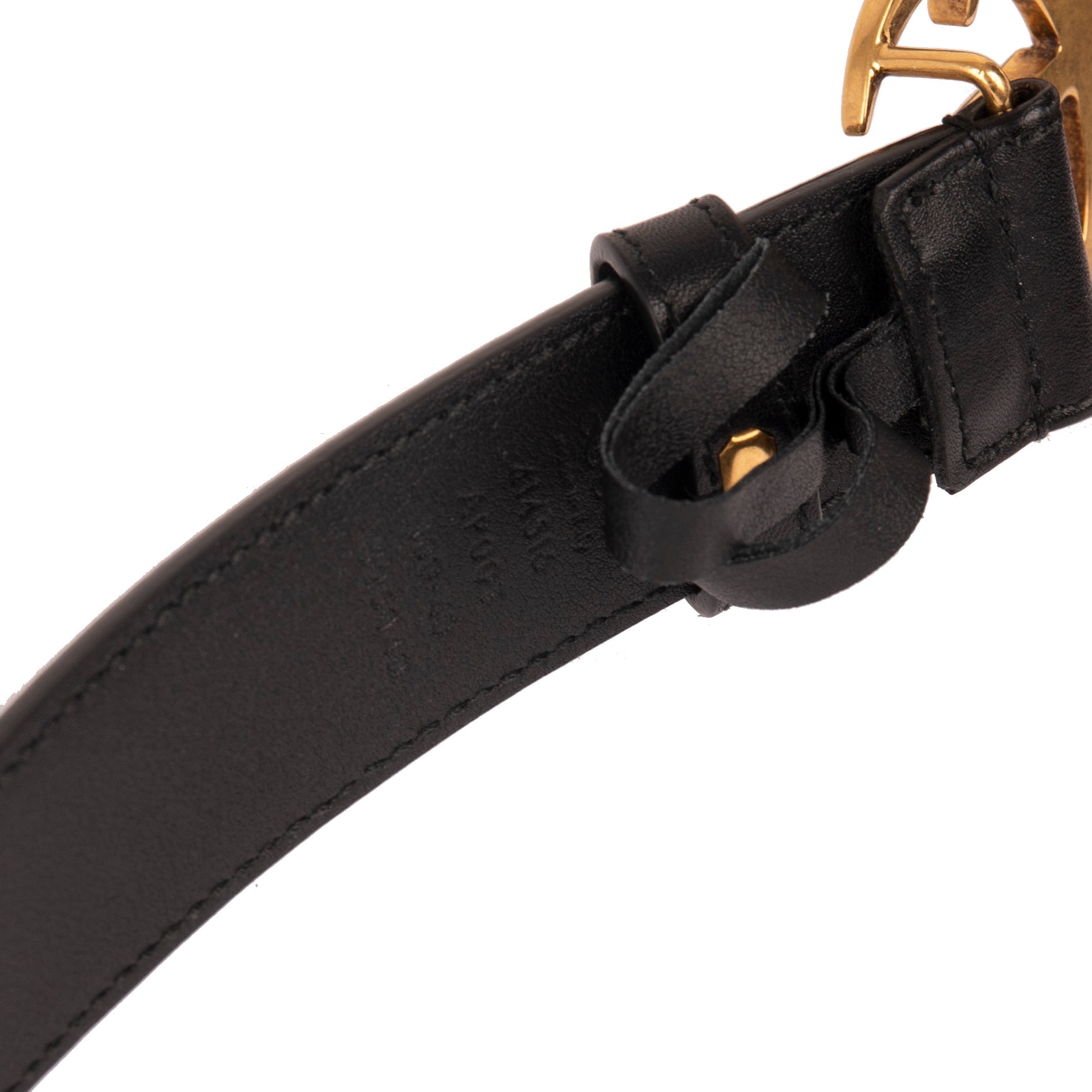 Gucci Black Leather Belt with Double G Buckle