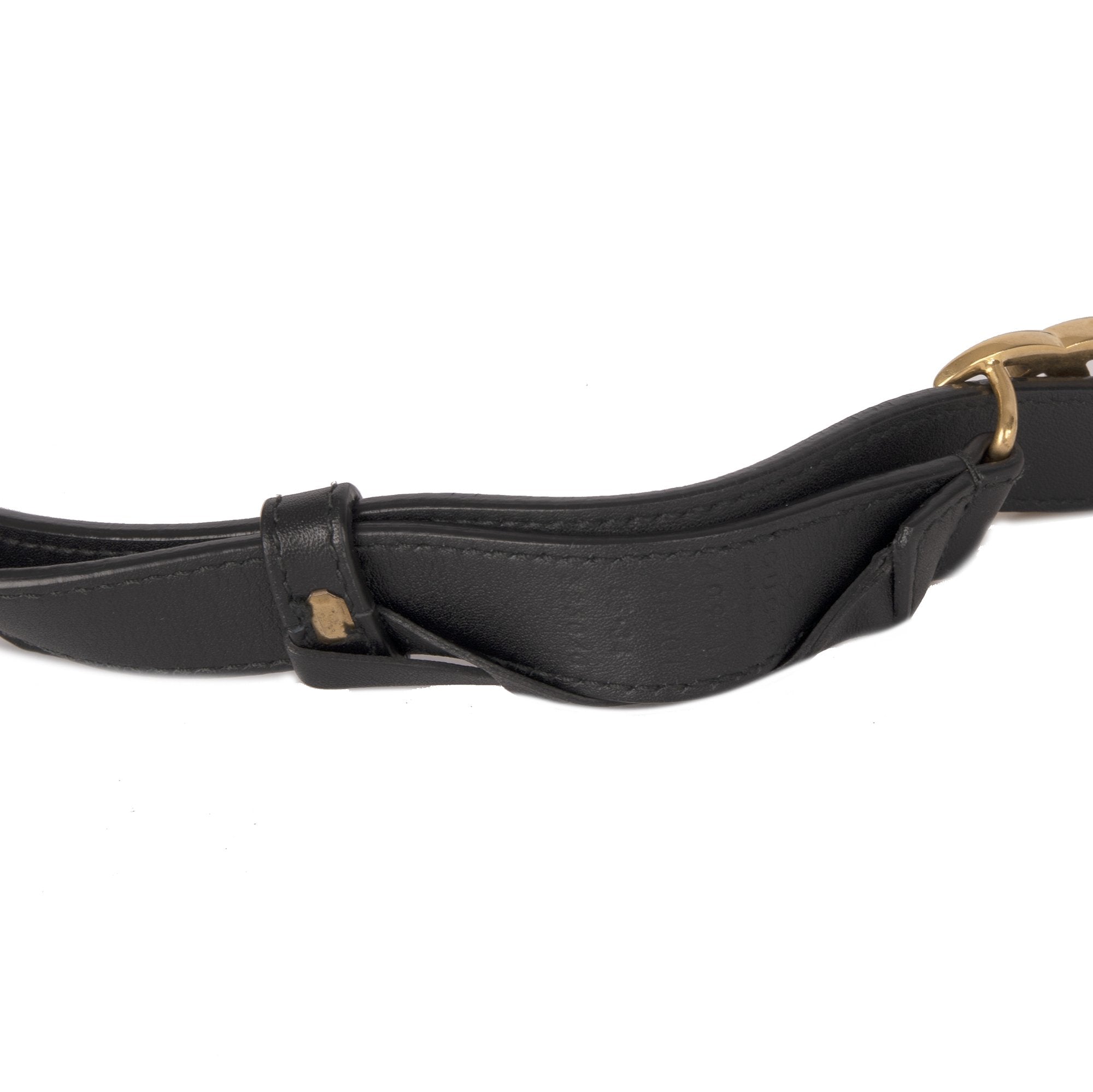 Gucci Black Leather Belt with Double G Buckle