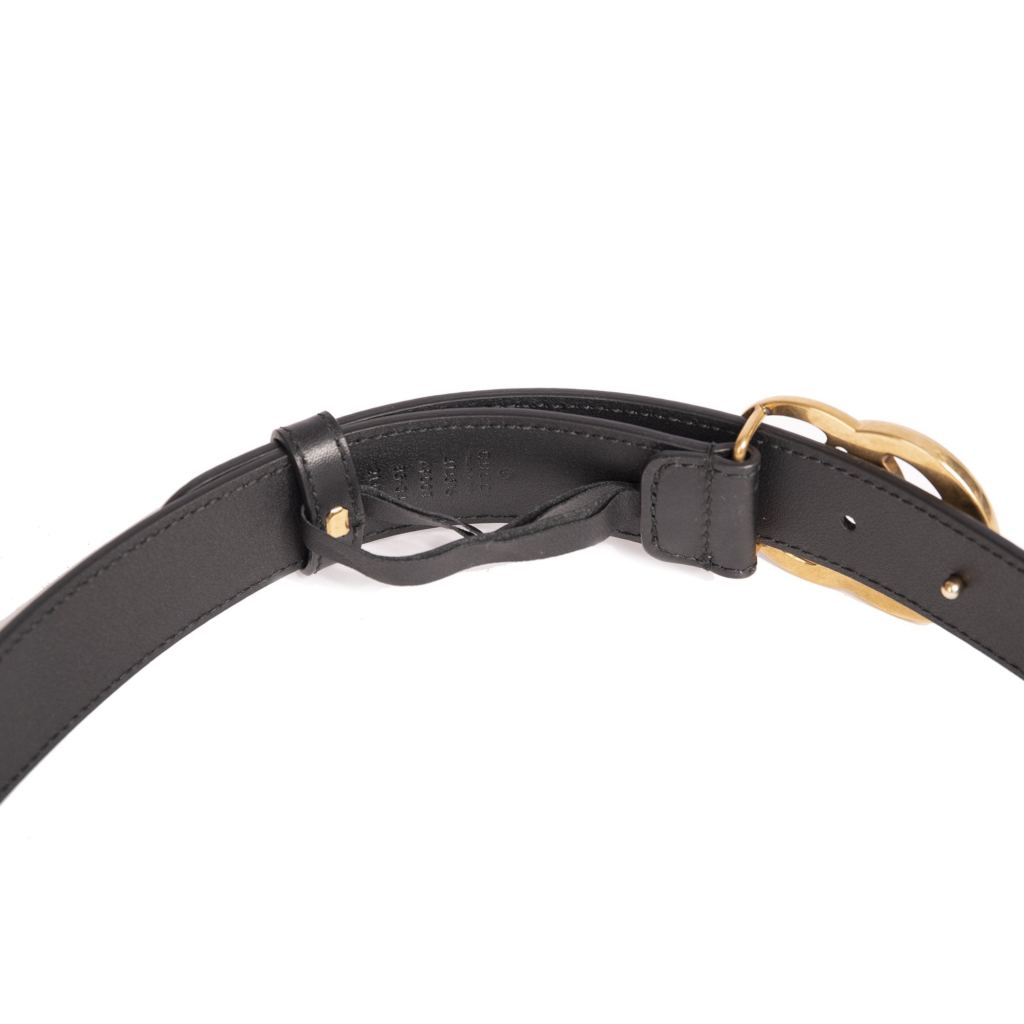 Gucci Black Leather Belt with Double G Buckle