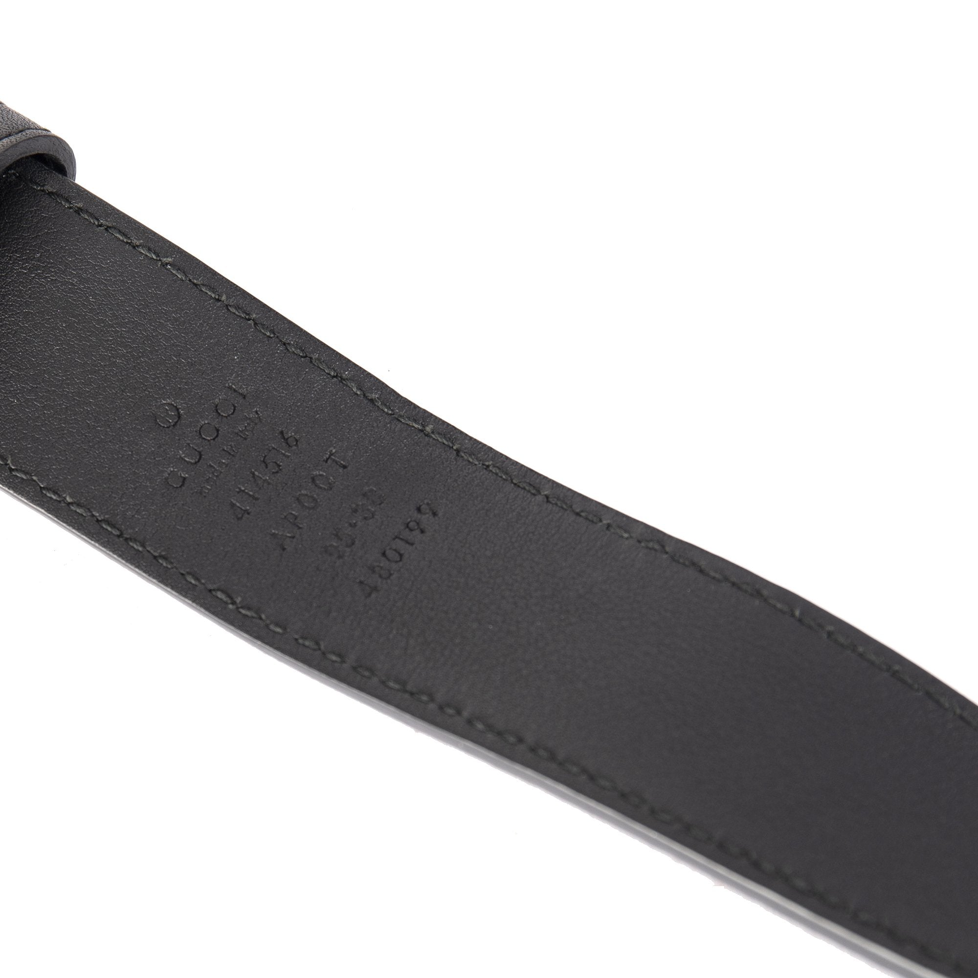 Gucci Black Leather Belt with Double G Buckle