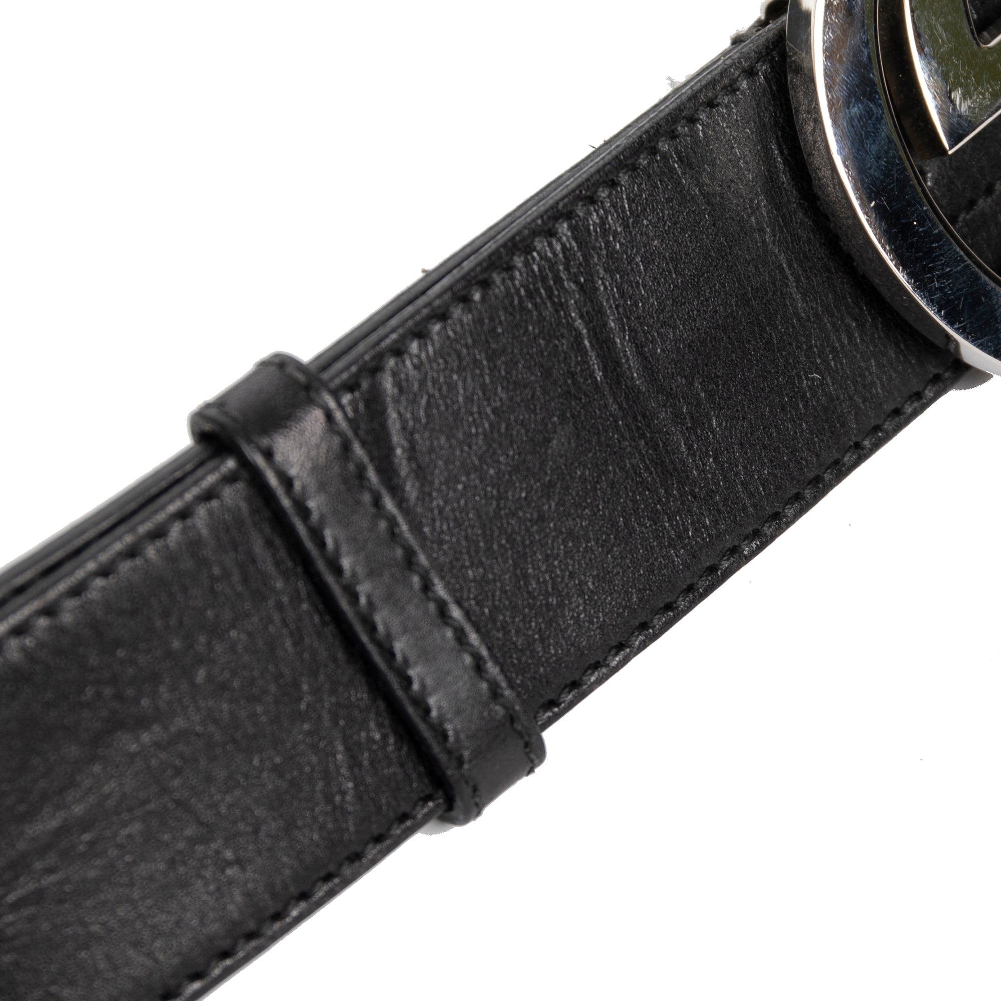 Gucci Black Leather Belt with Double G Buckle