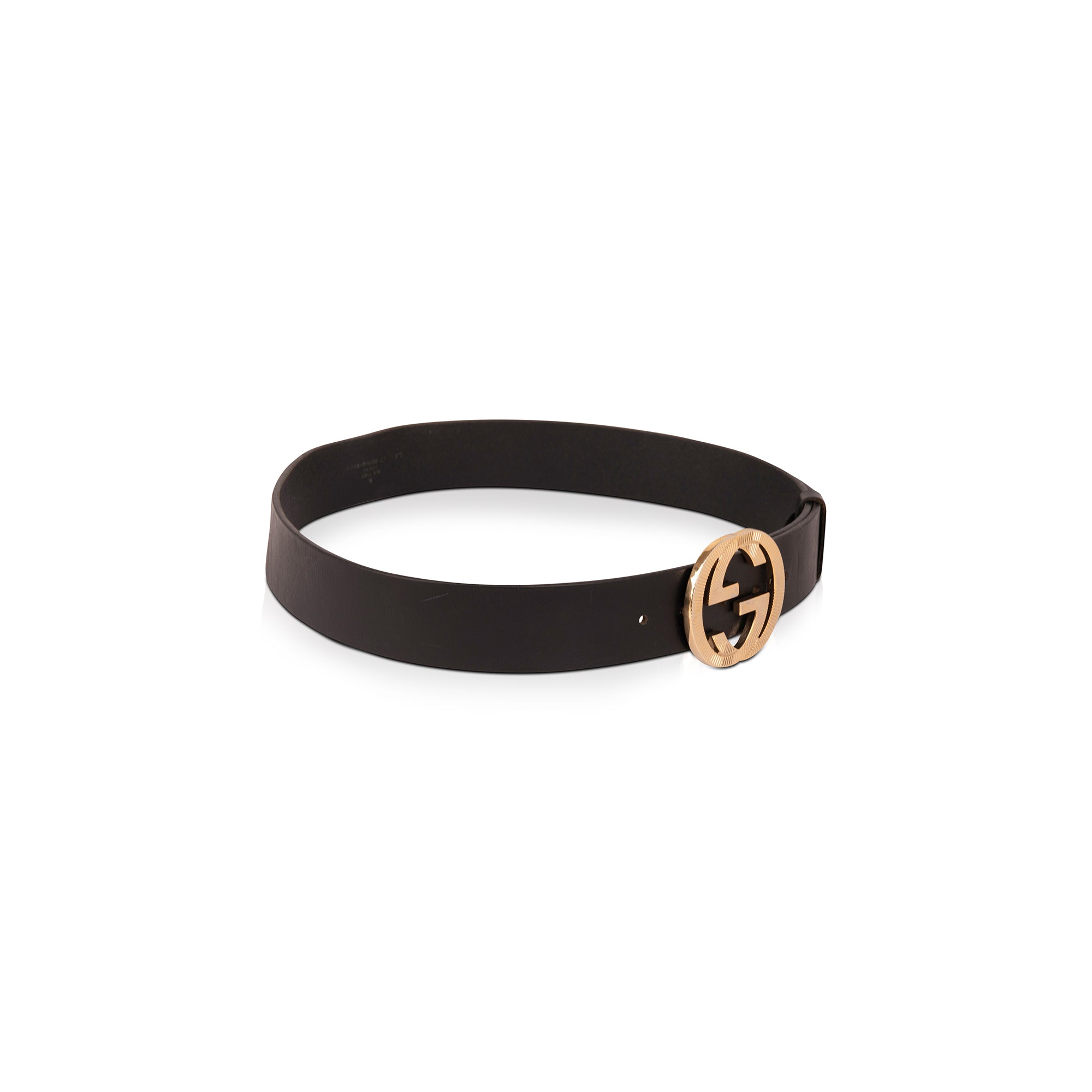 Gucci Black Leather Belt with G Buckle