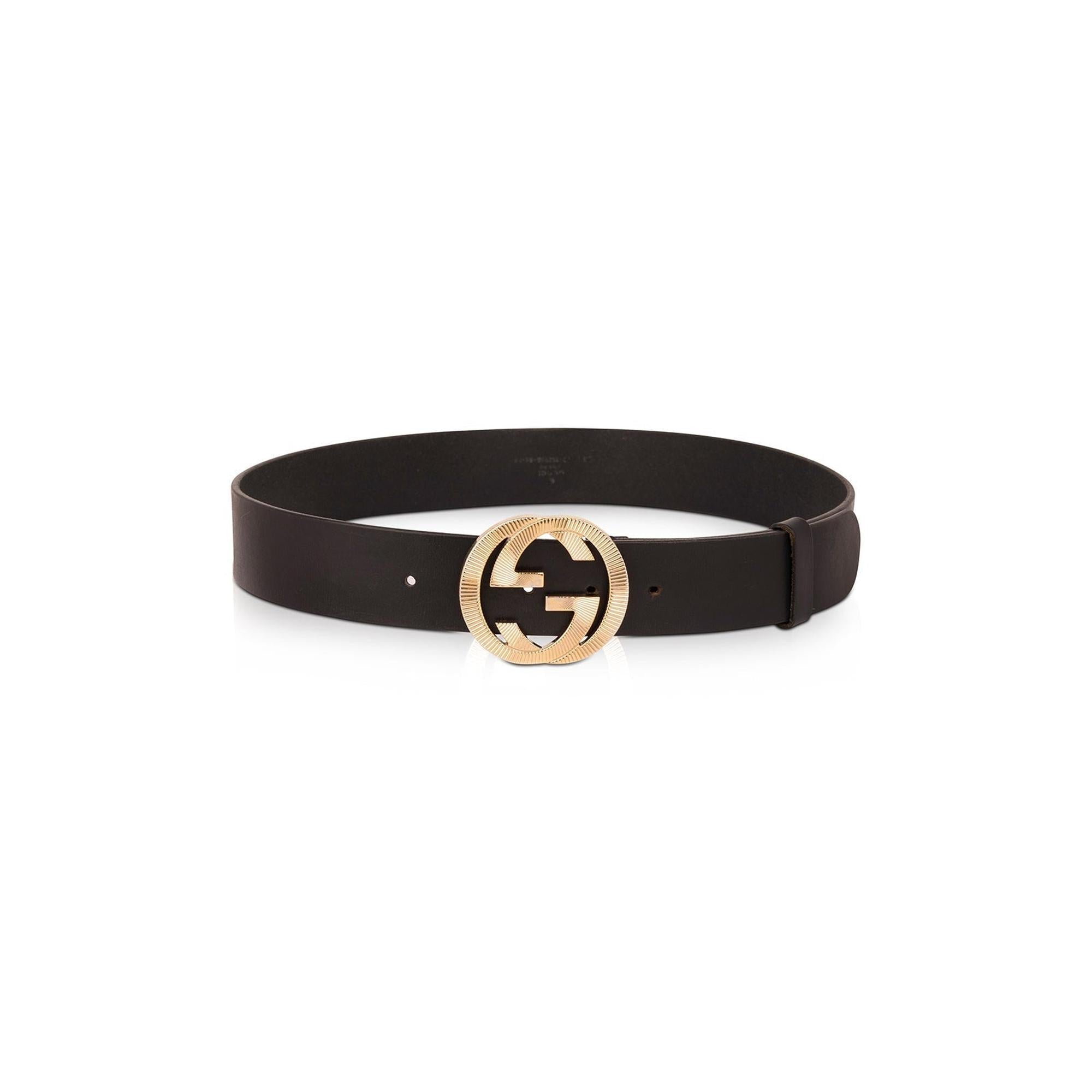 Gucci Black Leather Belt with G Buckle