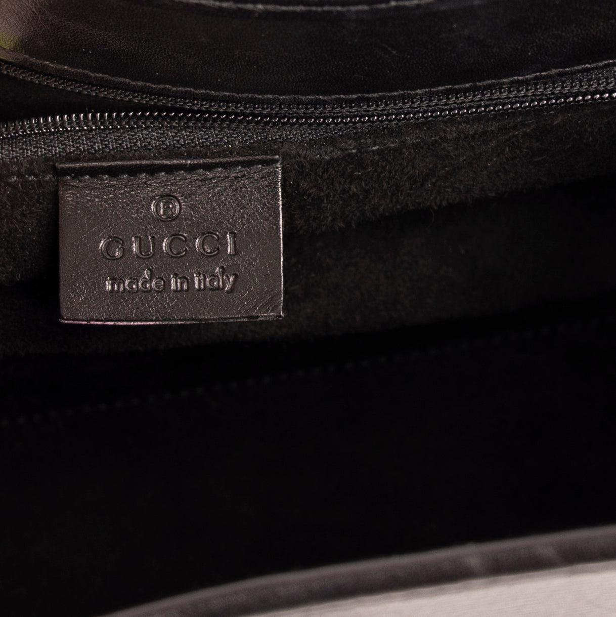Gucci Black Leather Jackie Bardot Bag