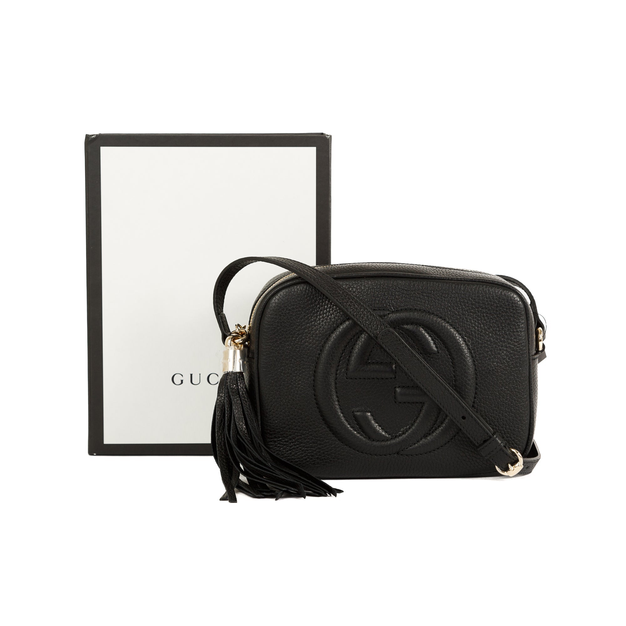 Gucci Black Leather Small Soho Disco Bag w/ Box