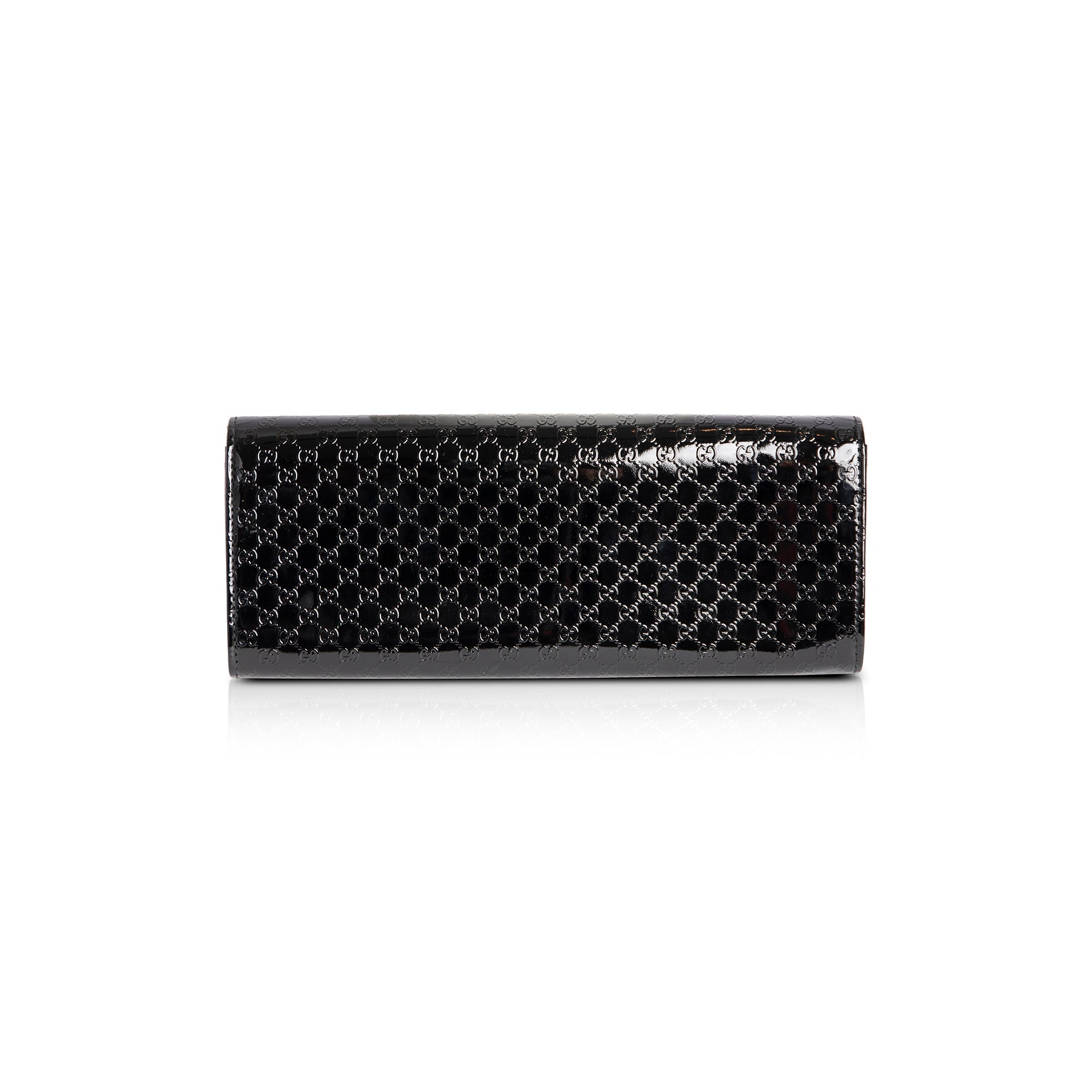 Gucci Black Microguccissima Patent Leather Broadway Clutch