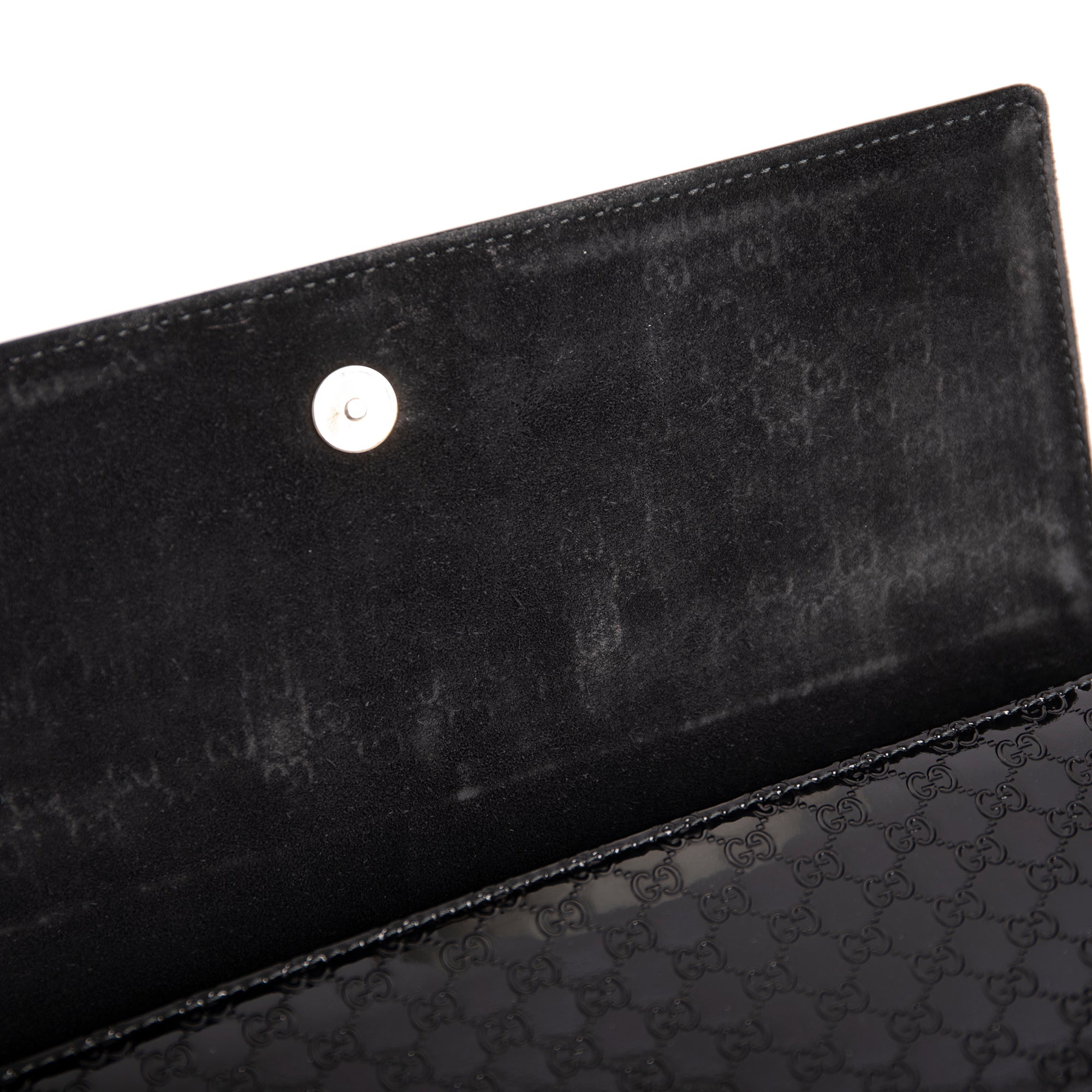 Gucci Black Microguccissima Patent Leather Broadway Clutch