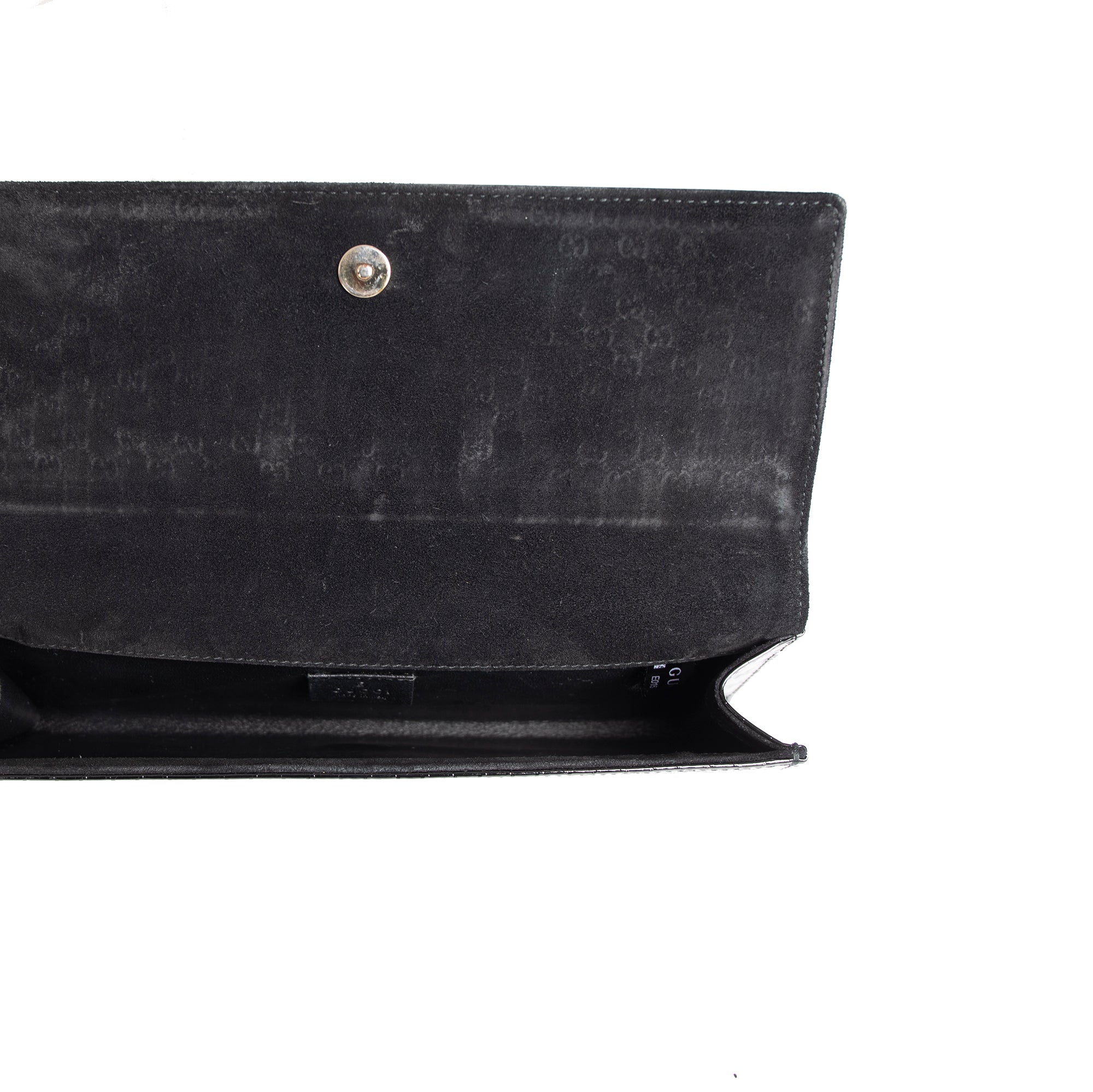 Gucci Black Microguccissima Patent Leather Broadway Clutch