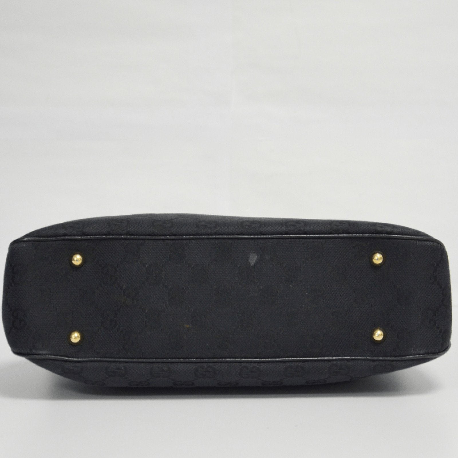 Gucci Black Monogram Anita Bamboo Top Handle Bag