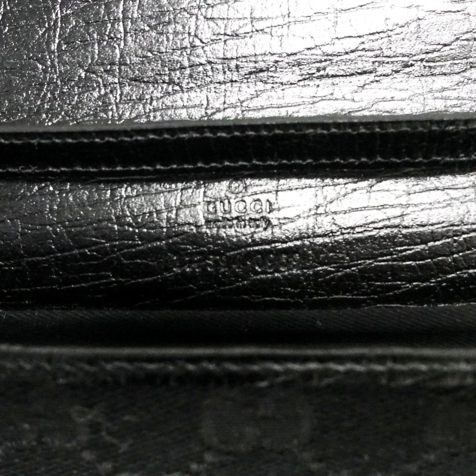 Gucci Black Monogram Bamboo Bar Clutch