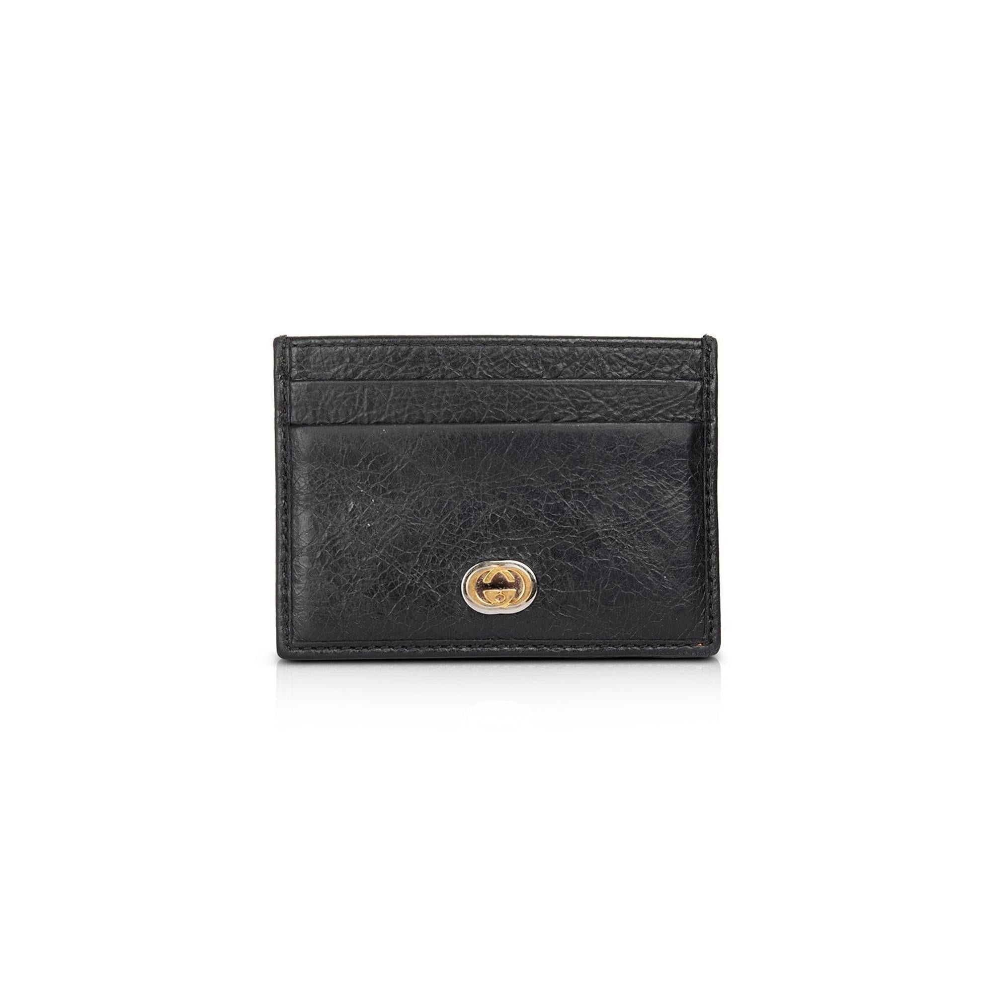 Gucci Black Morpheus Interlocking G Logo Card Holder