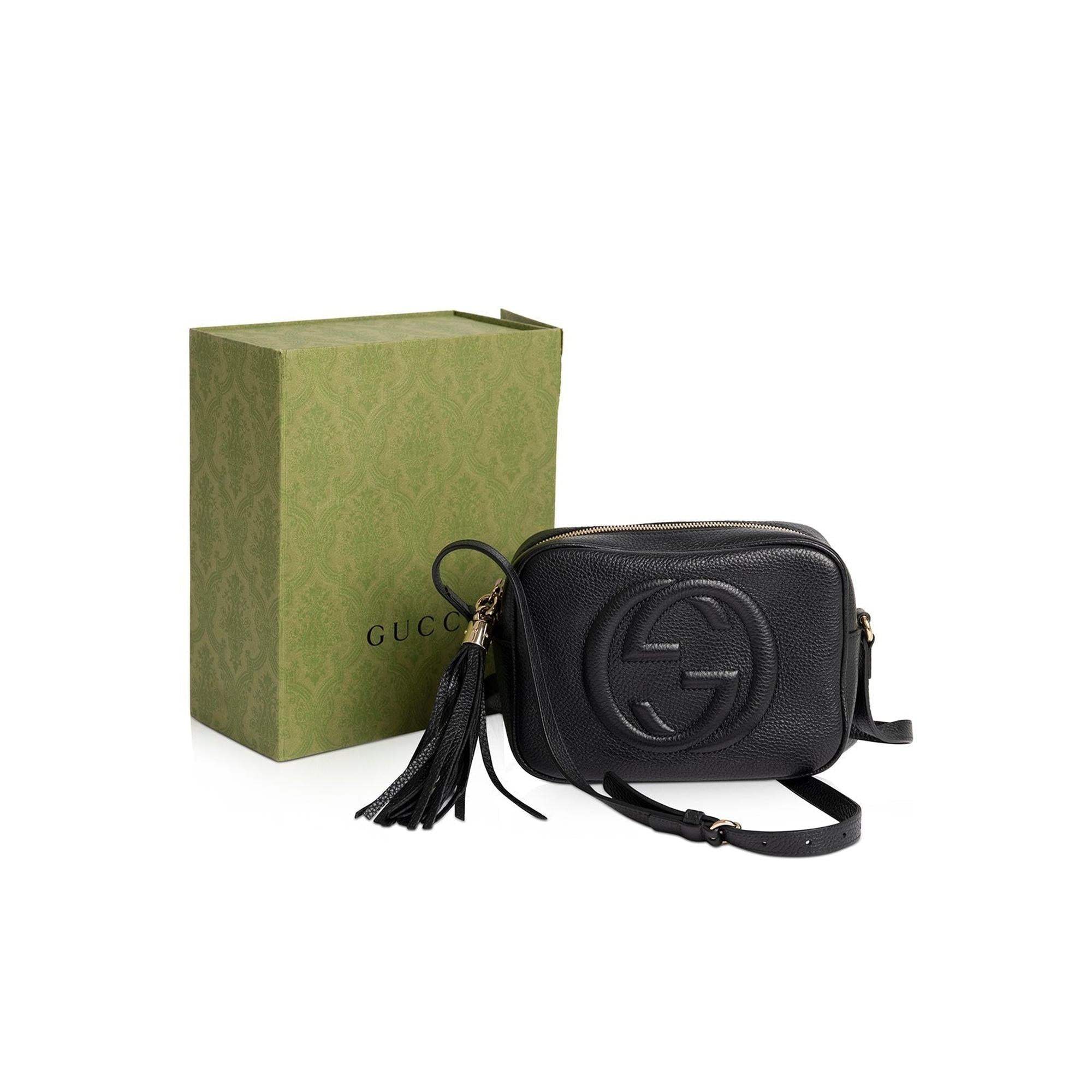 Gucci Black Soho Small Leather Disco Bag w/ Box