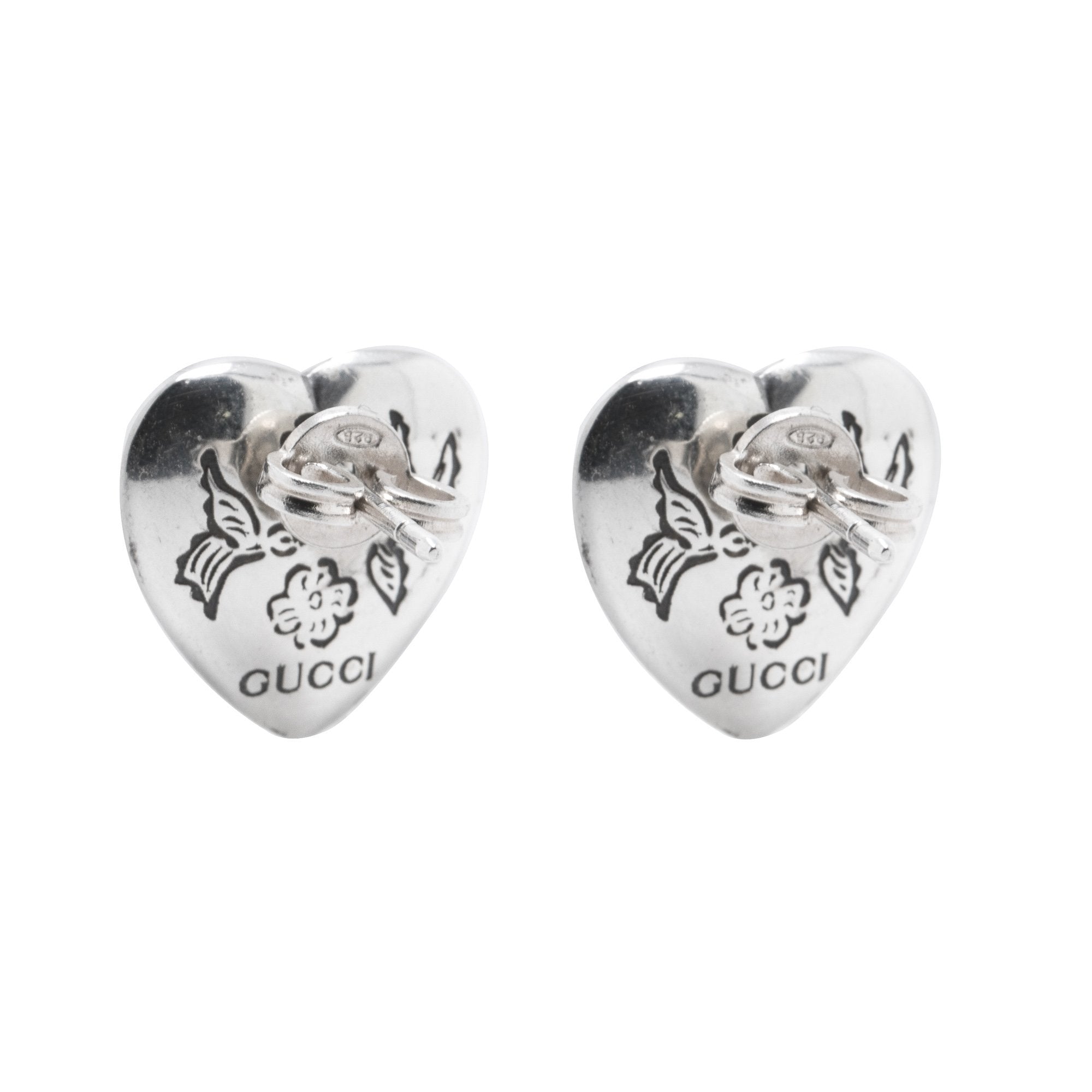 Gucci "Blind for Love" Heart Stud Earrings