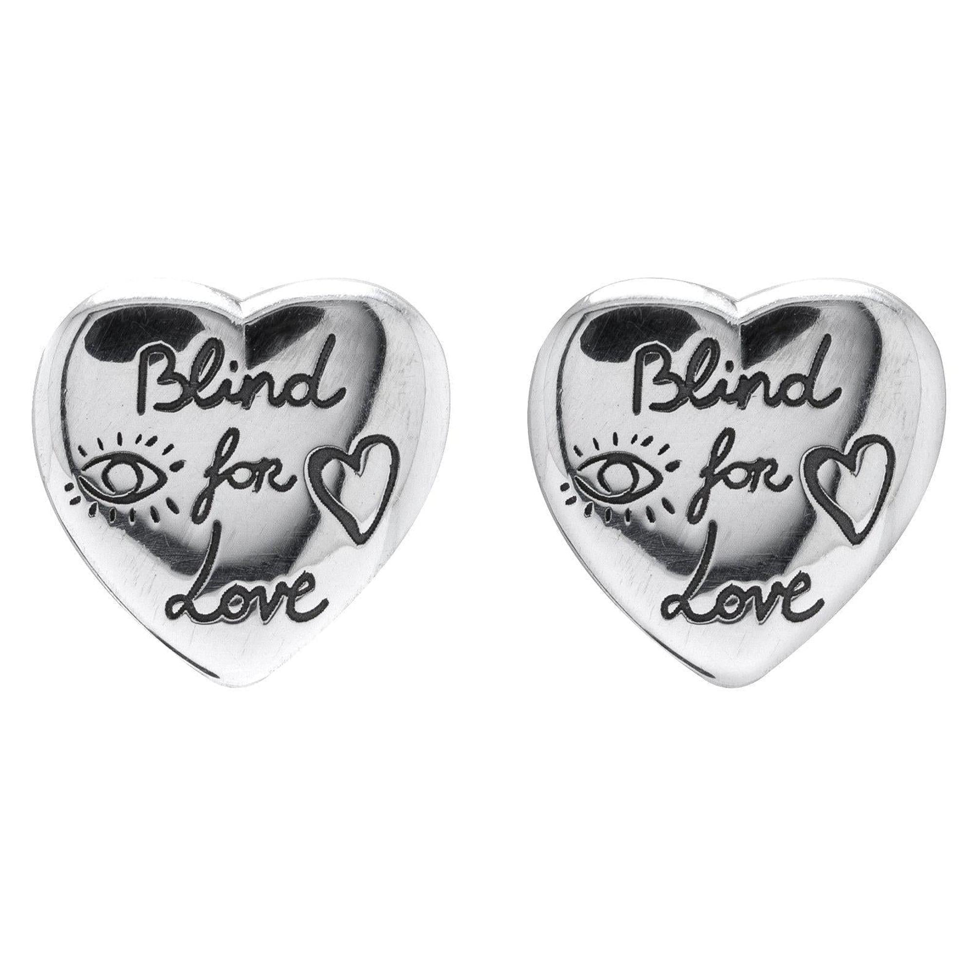 Gucci "Blind for Love" Heart Stud Earrings