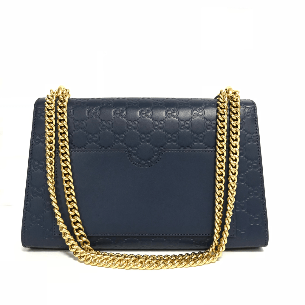 Gucci Blue Medium Padlock Signature Shoulder Bag