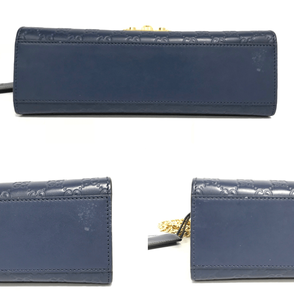 Gucci Blue Medium Padlock Signature Shoulder Bag