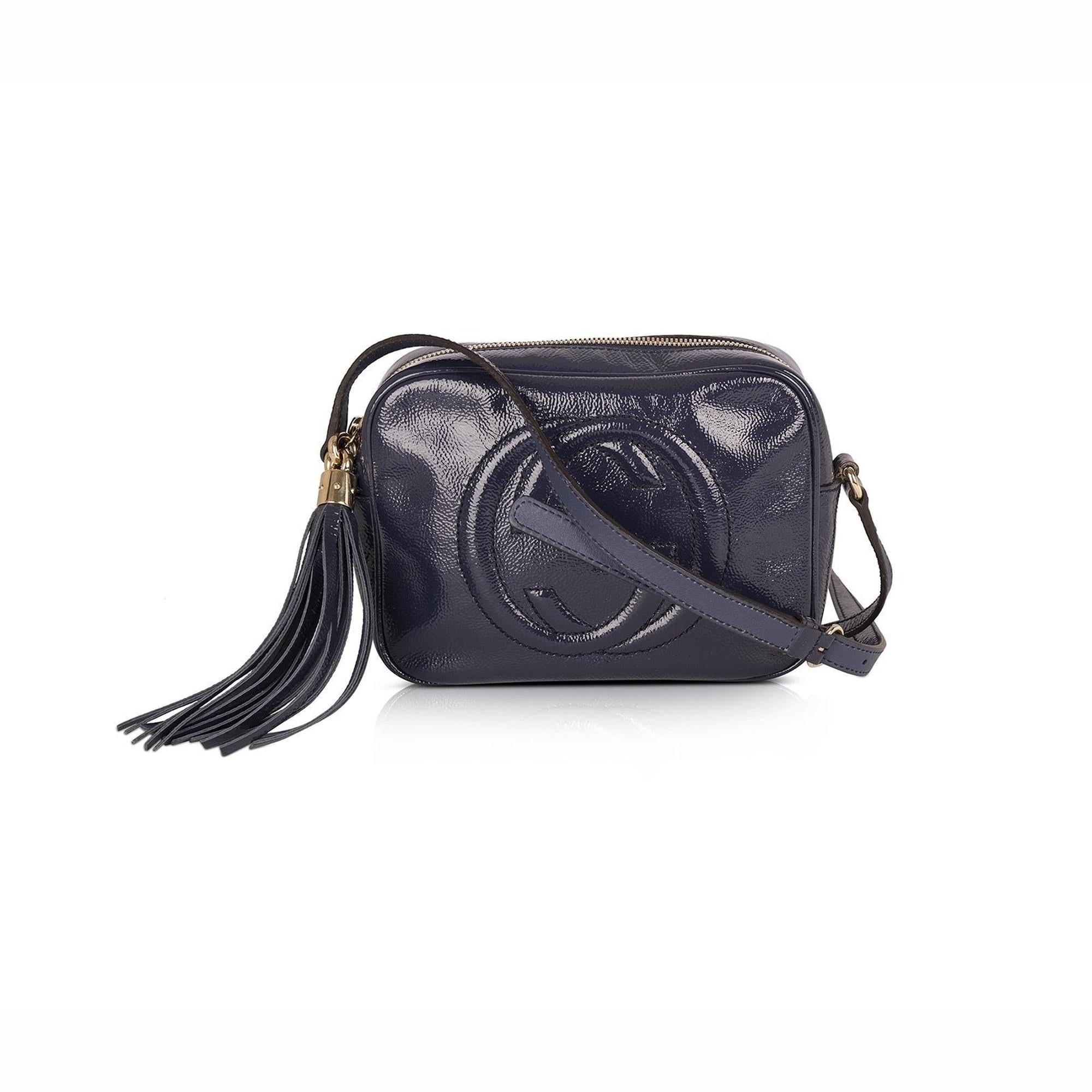 Gucci Blue Patent Soho Small Leather Disco Bag
