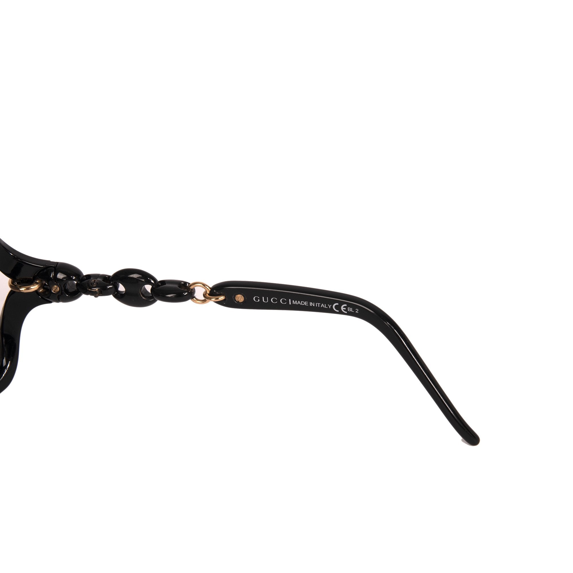 Gucci Chain-Link Oversize Sunglasses w/ Box & Case