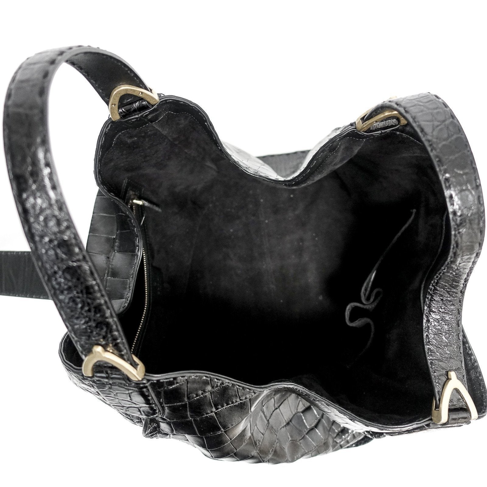 Gucci Crocodile Soft Stirrup Tote