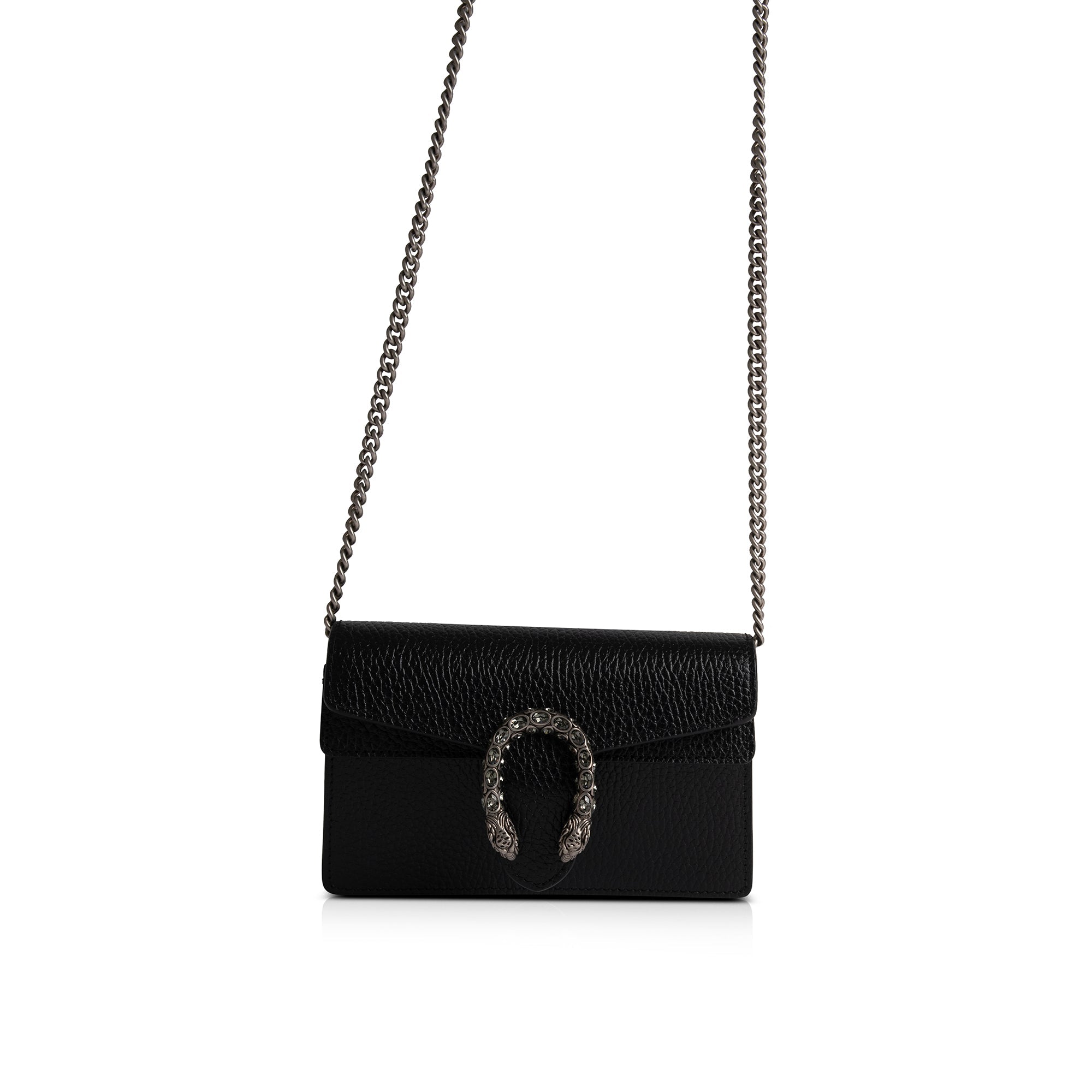 Gucci Dionysus Black Leather Super Mini Bag