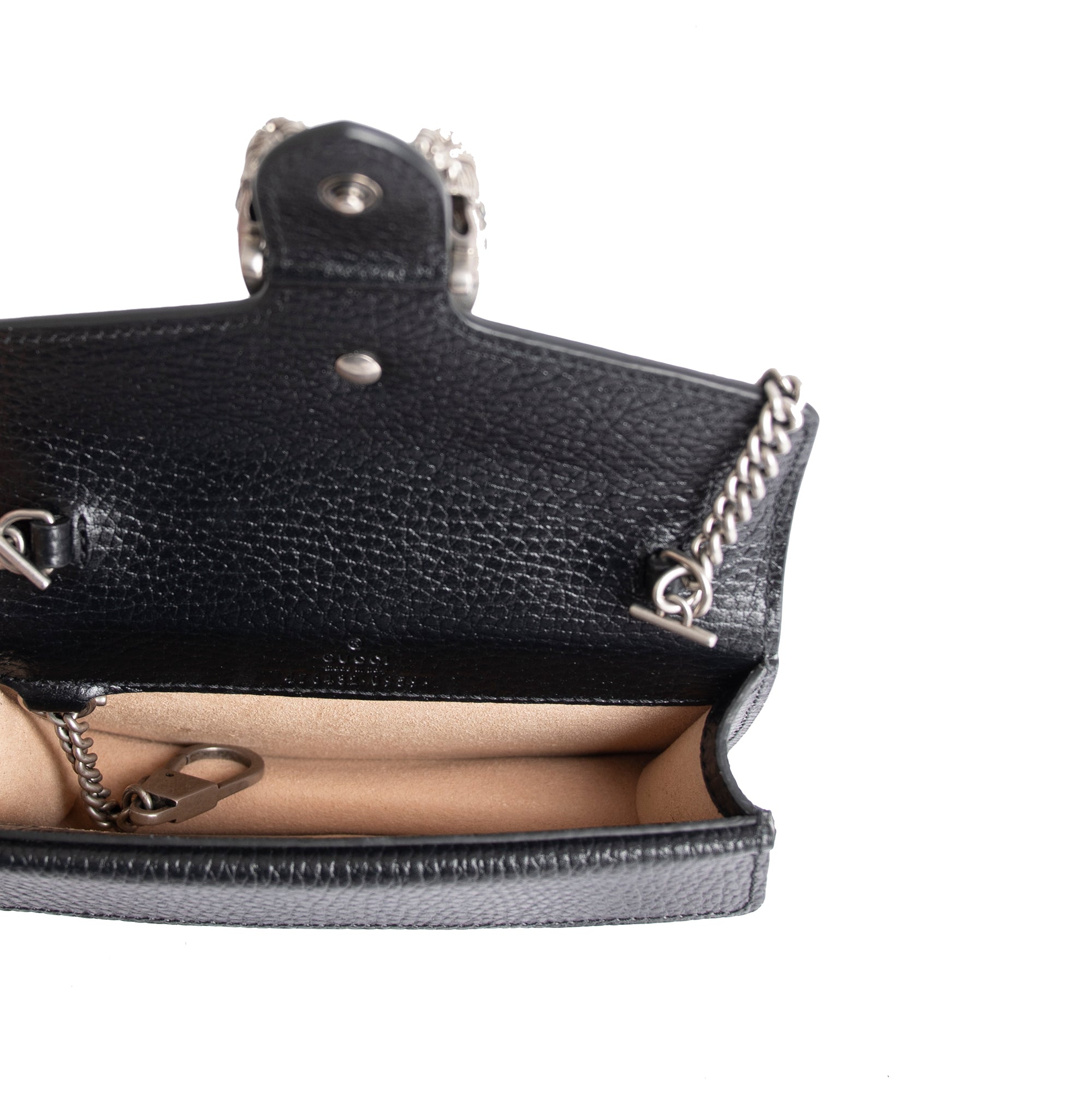 Gucci Dionysus Black Leather Super Mini Bag