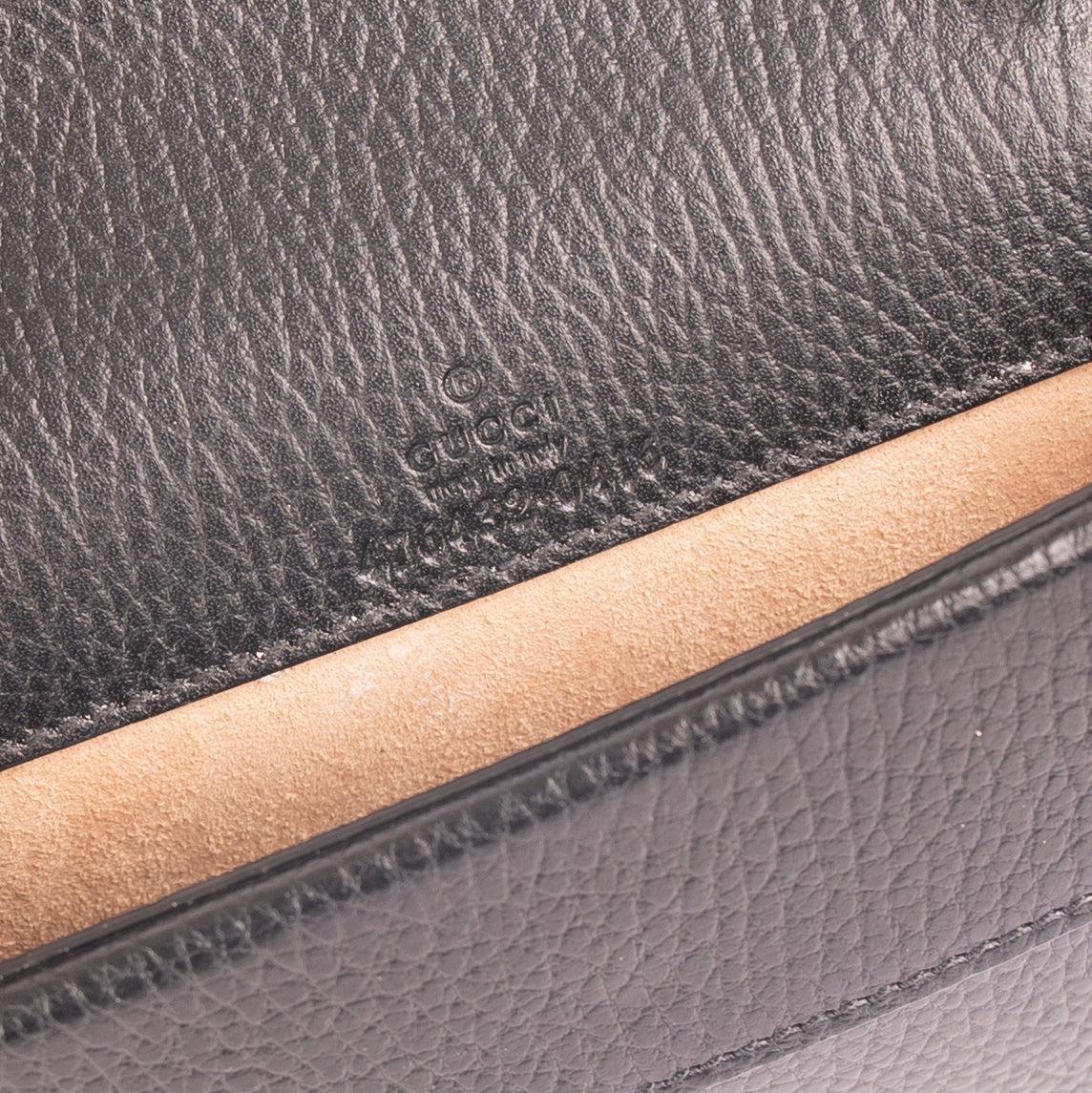 Gucci Dionysus Black Leather Super Mini Bag w/ Box