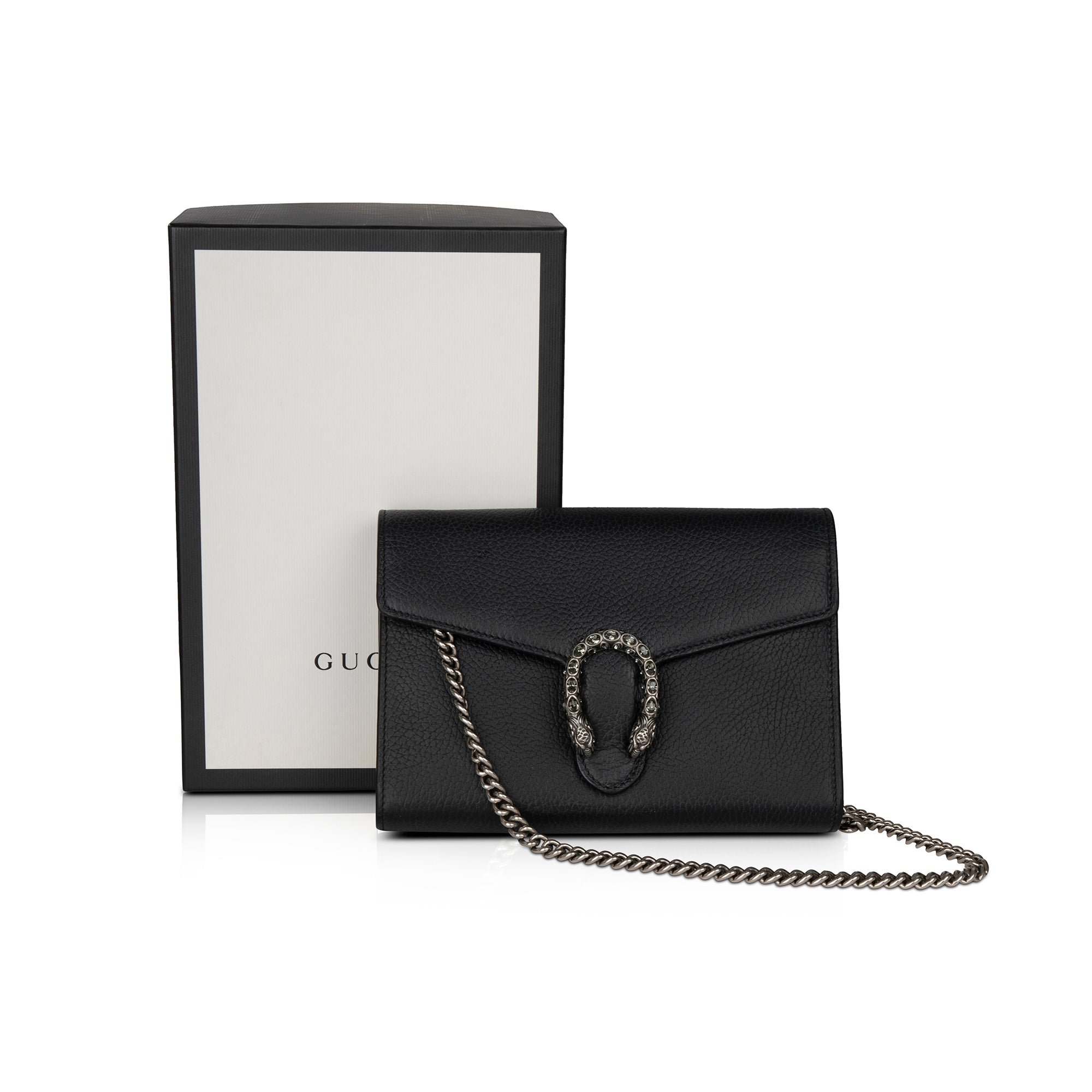 Gucci Dionysus Leather Mini Chain Wallet w/ Box
