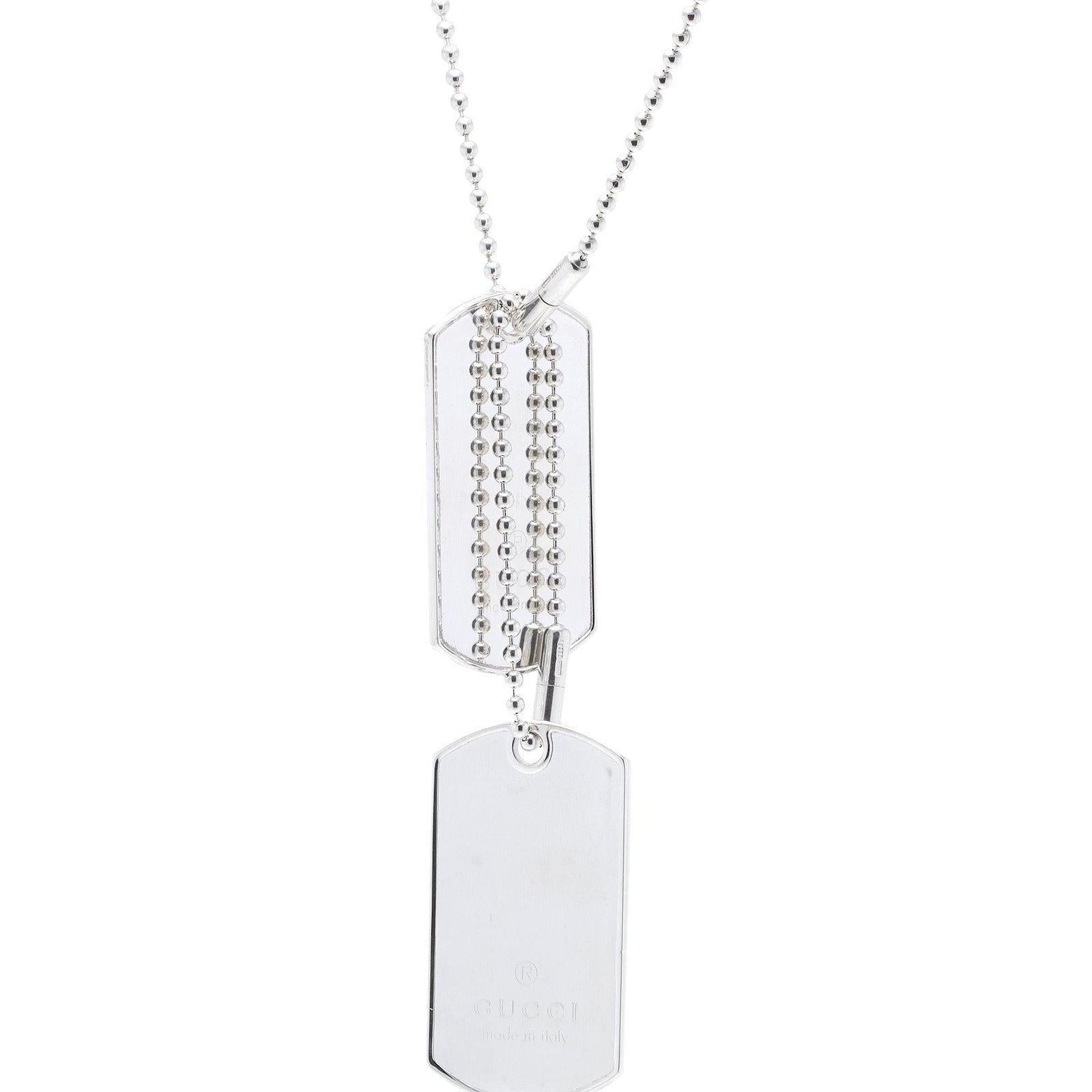 Gucci Double Dog Tag Pendant Necklace