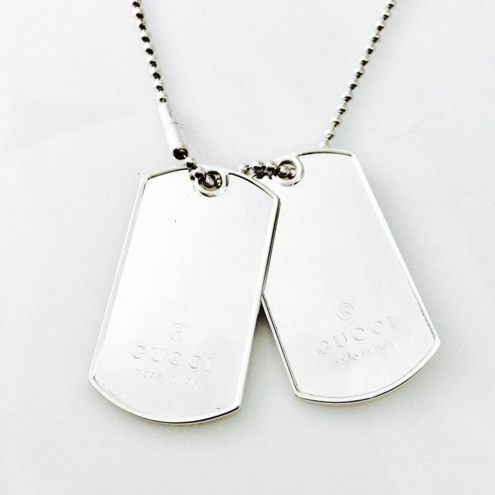 Gucci Double Dog Tag Pendant Necklace