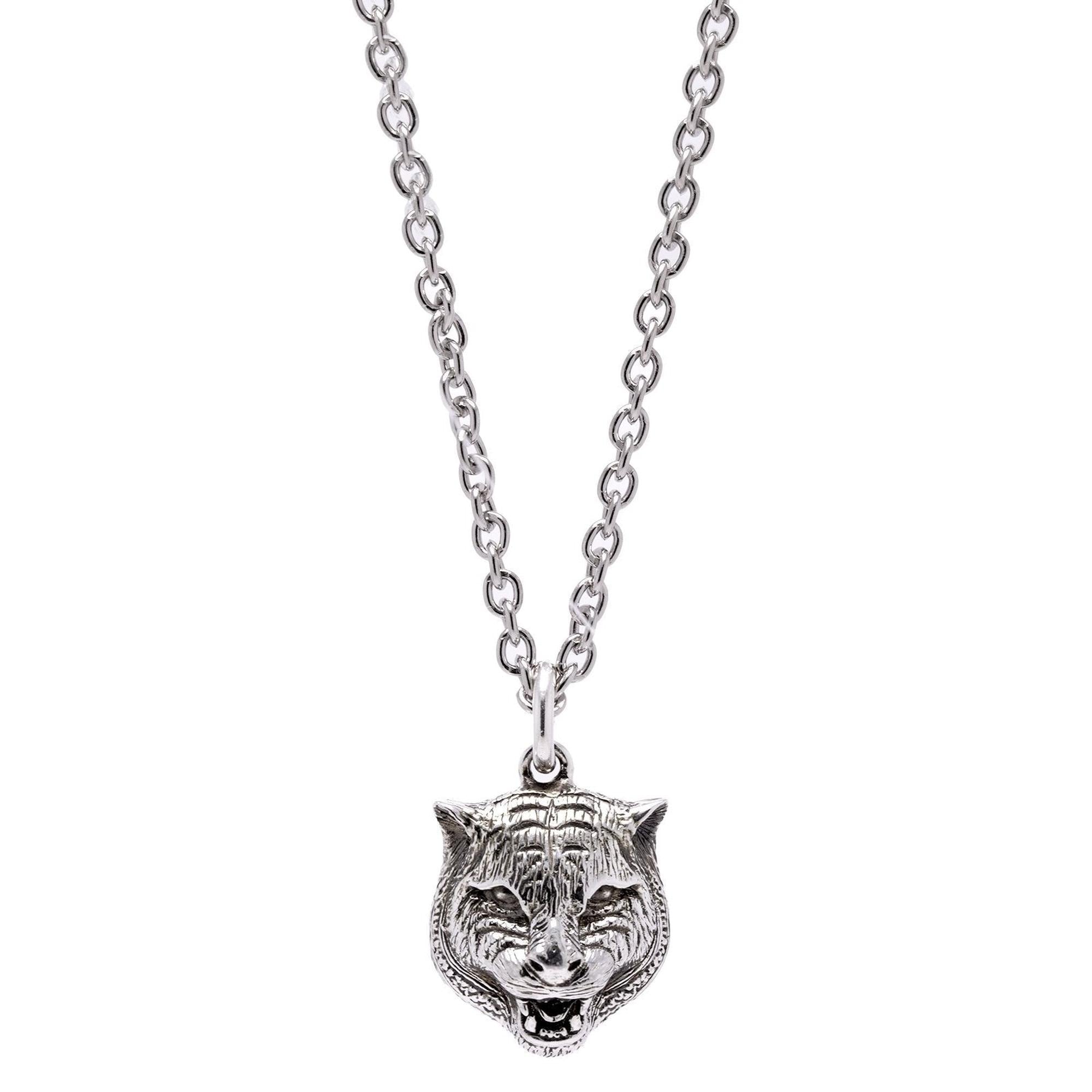 Gucci Feline Head Pendant Necklace w/ Box