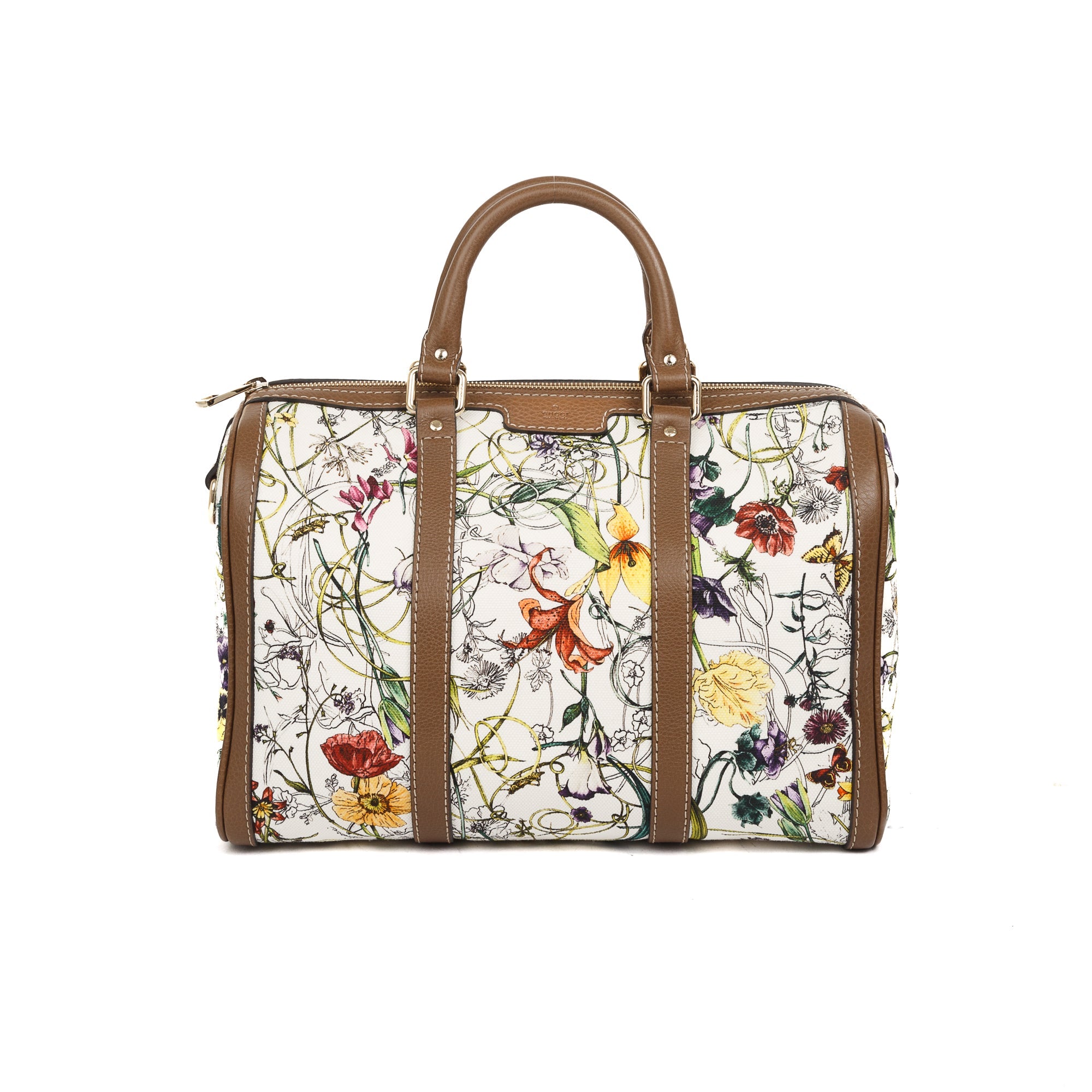 Gucci Flora Canvas Medium Joy Boston Bag w/ Strap