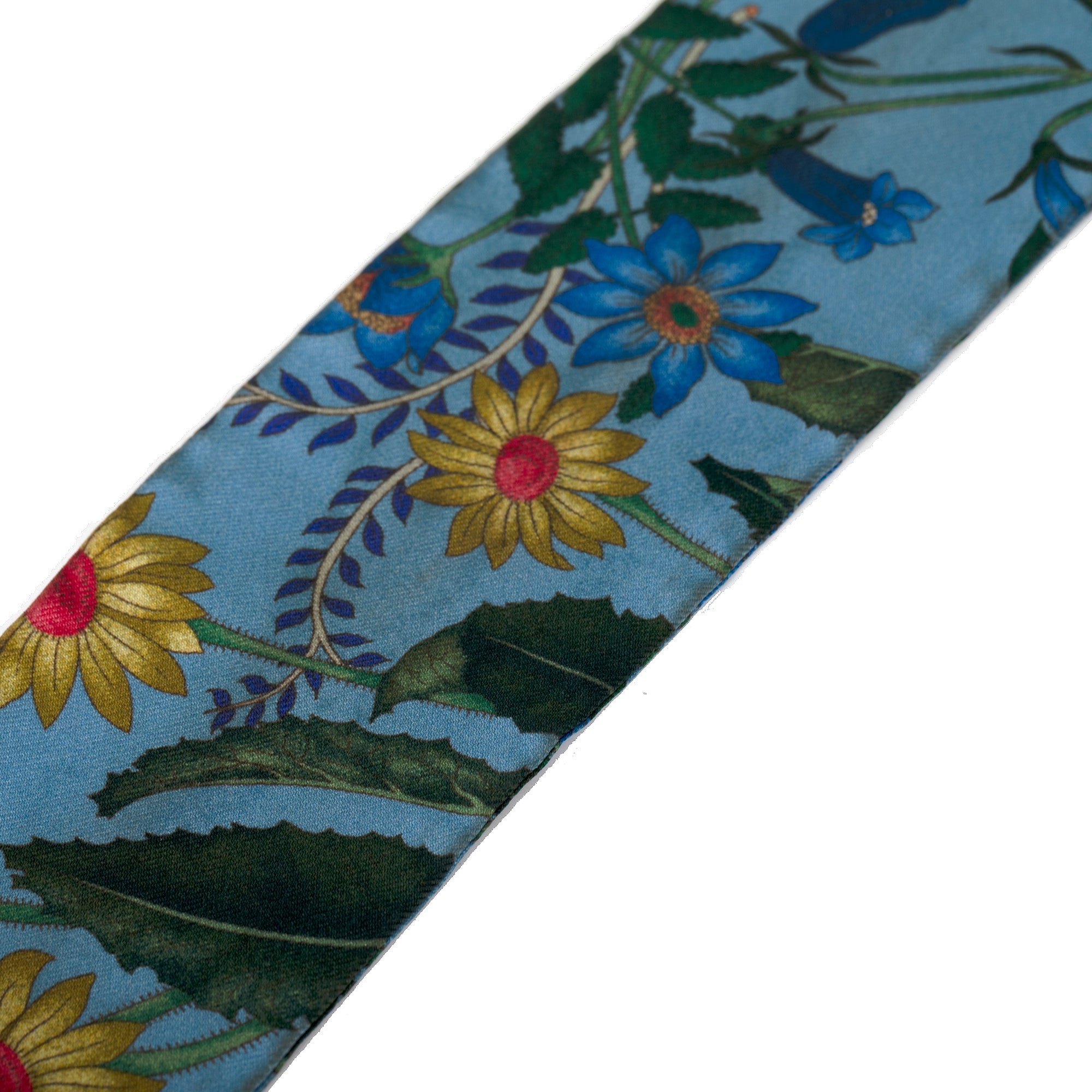 Gucci Floral Print Silk Twill Neck Bow w/ Box