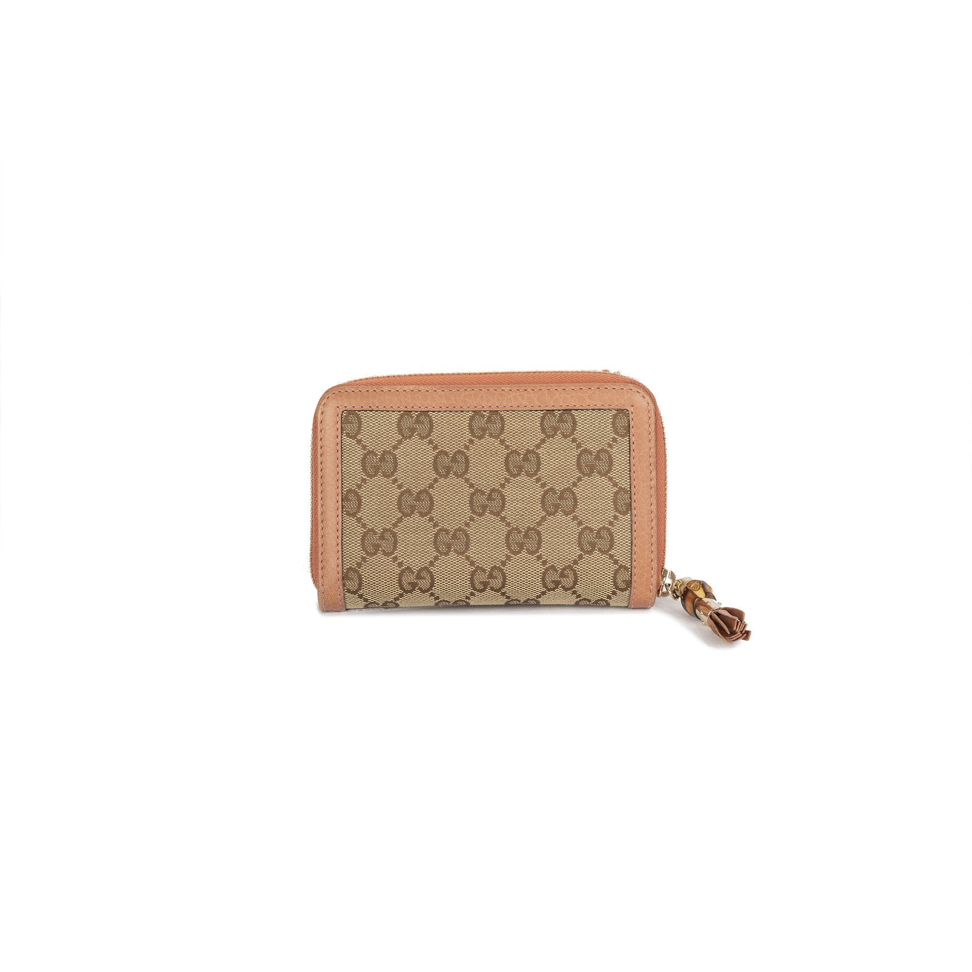 Gucci GG Bamboo Tassel Zip-Around Wallet w/ Box