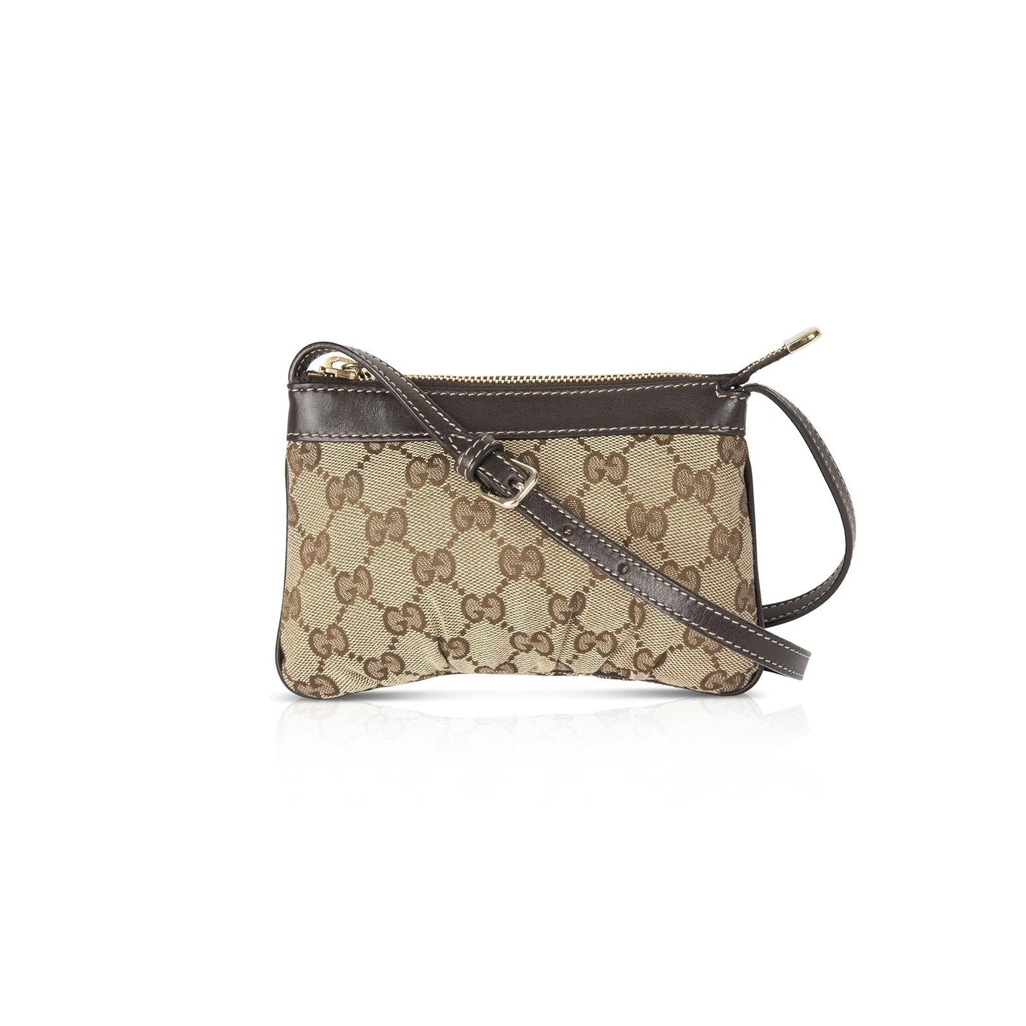 Gucci GG Canvas Charm Sling Pochette w/ Box
