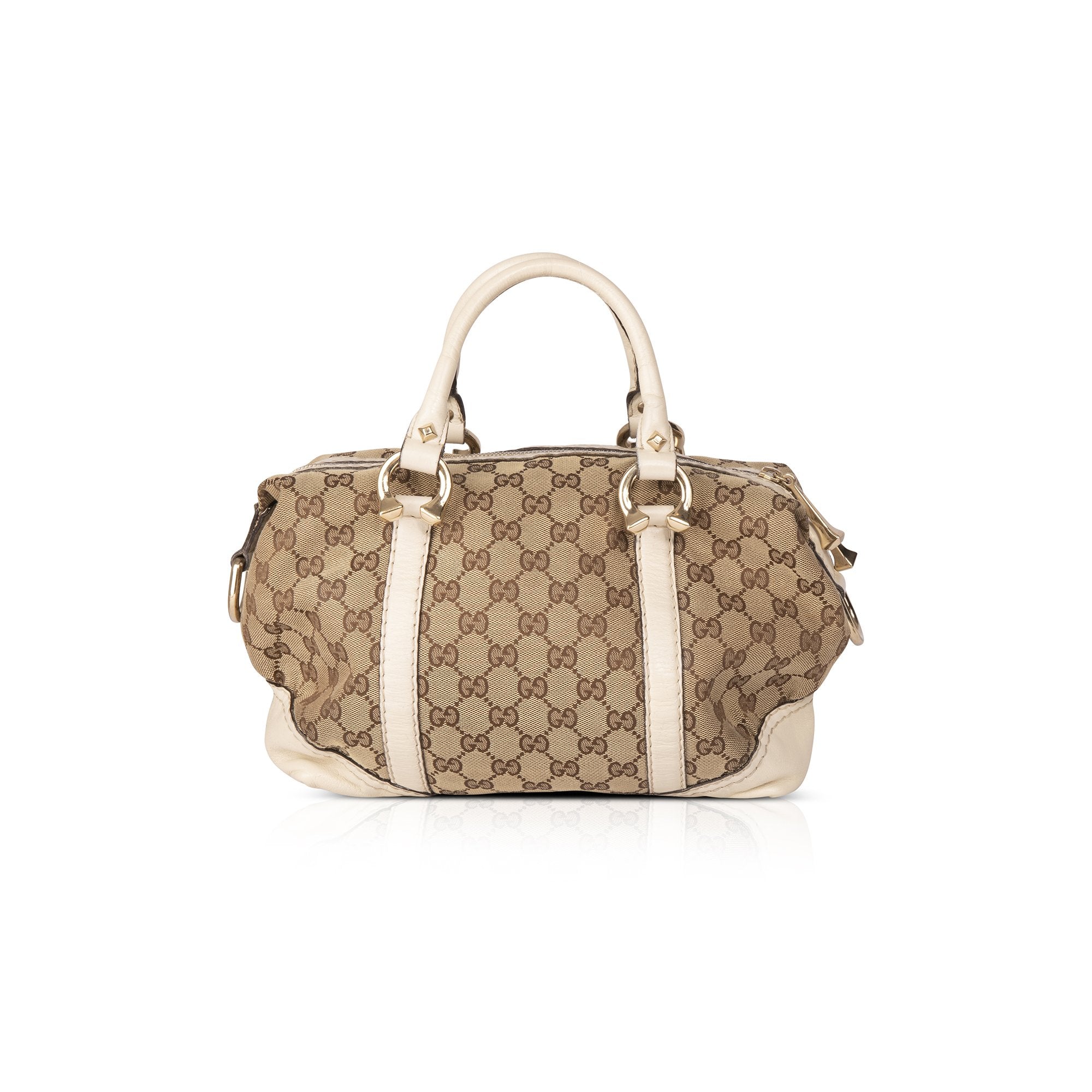 Gucci GG Canvas Equestrian Horseshoe Bowler Bag
