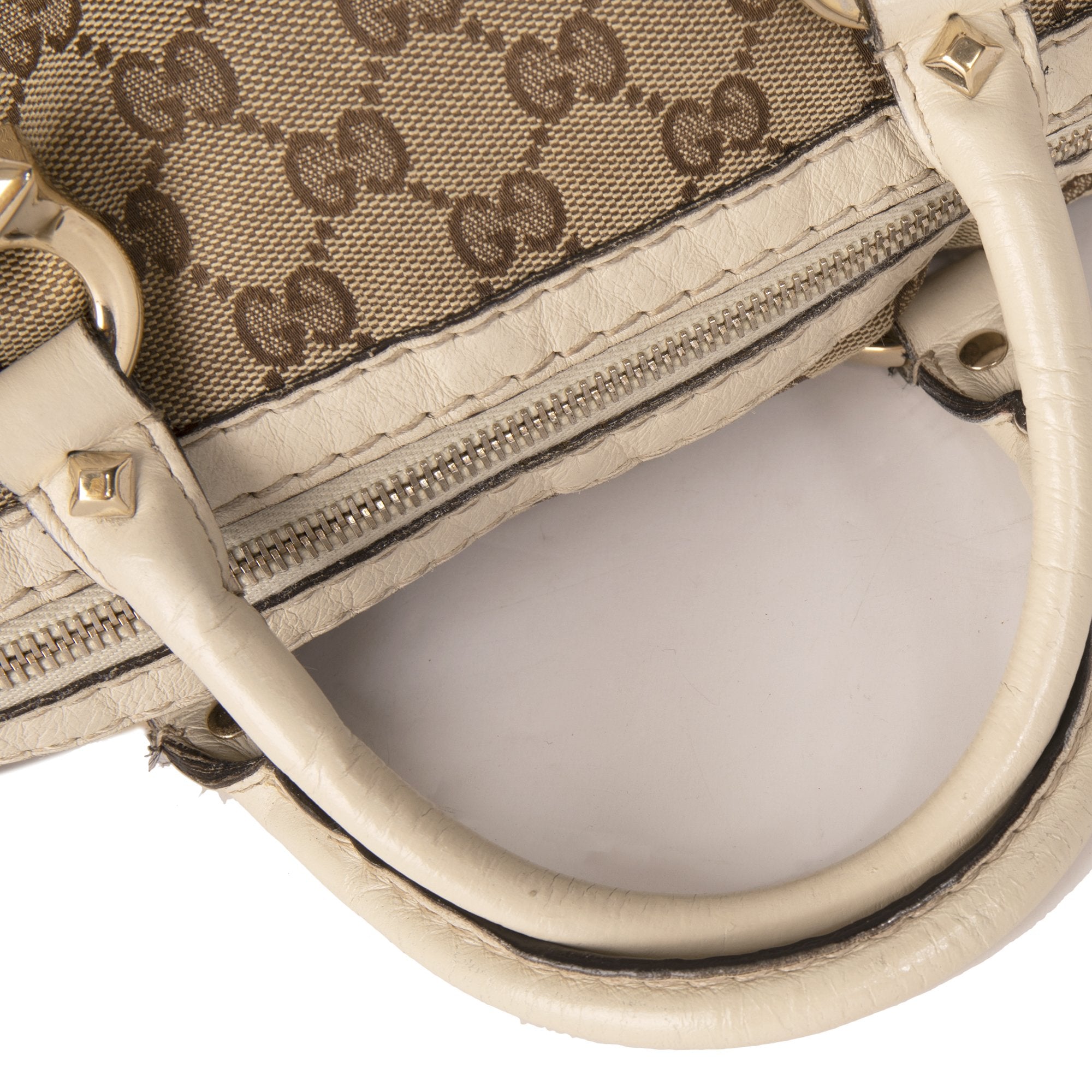 Gucci GG Canvas Equestrian Horseshoe Bowler Bag