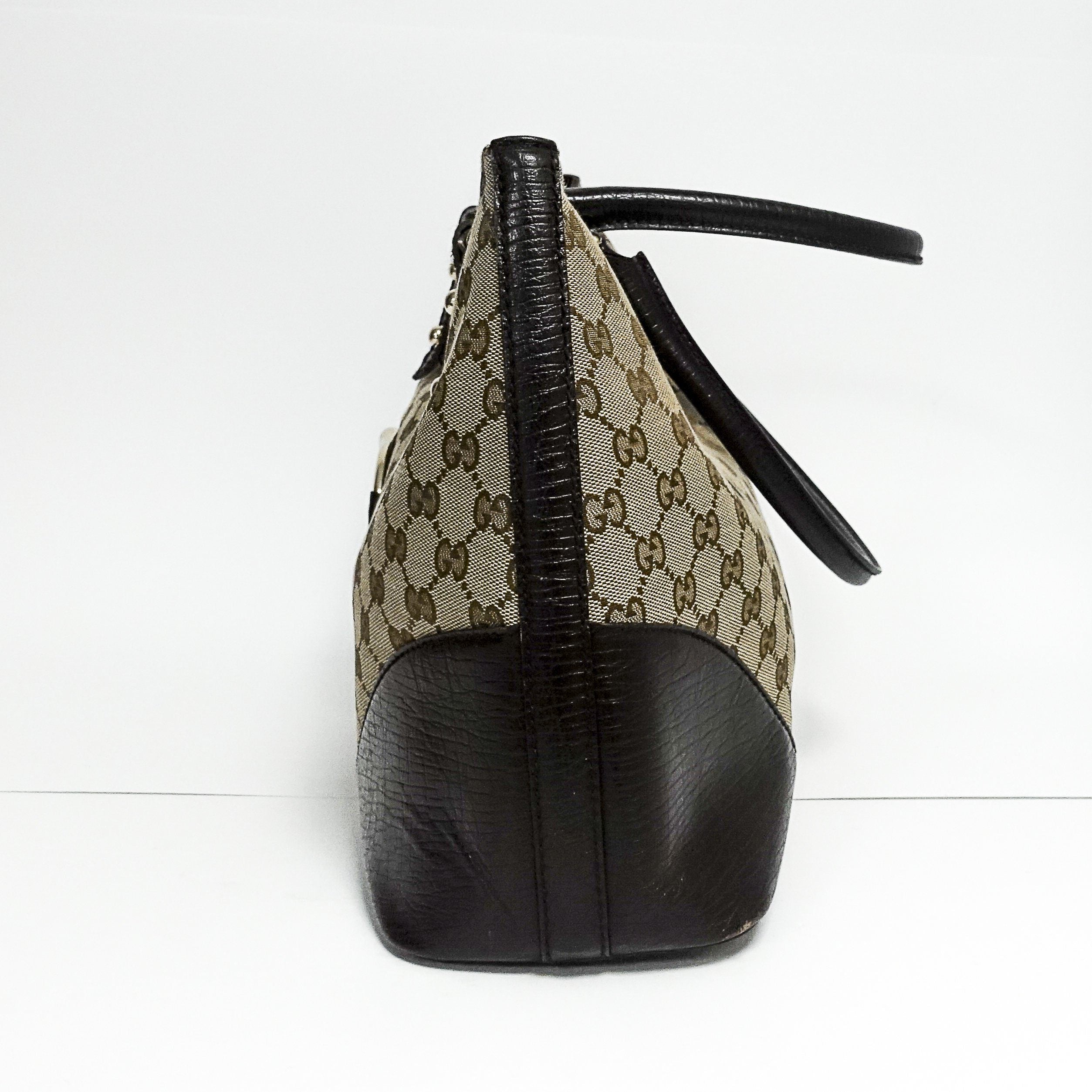 Gucci GG Canvas Horsebit Hasler Tote Handbag