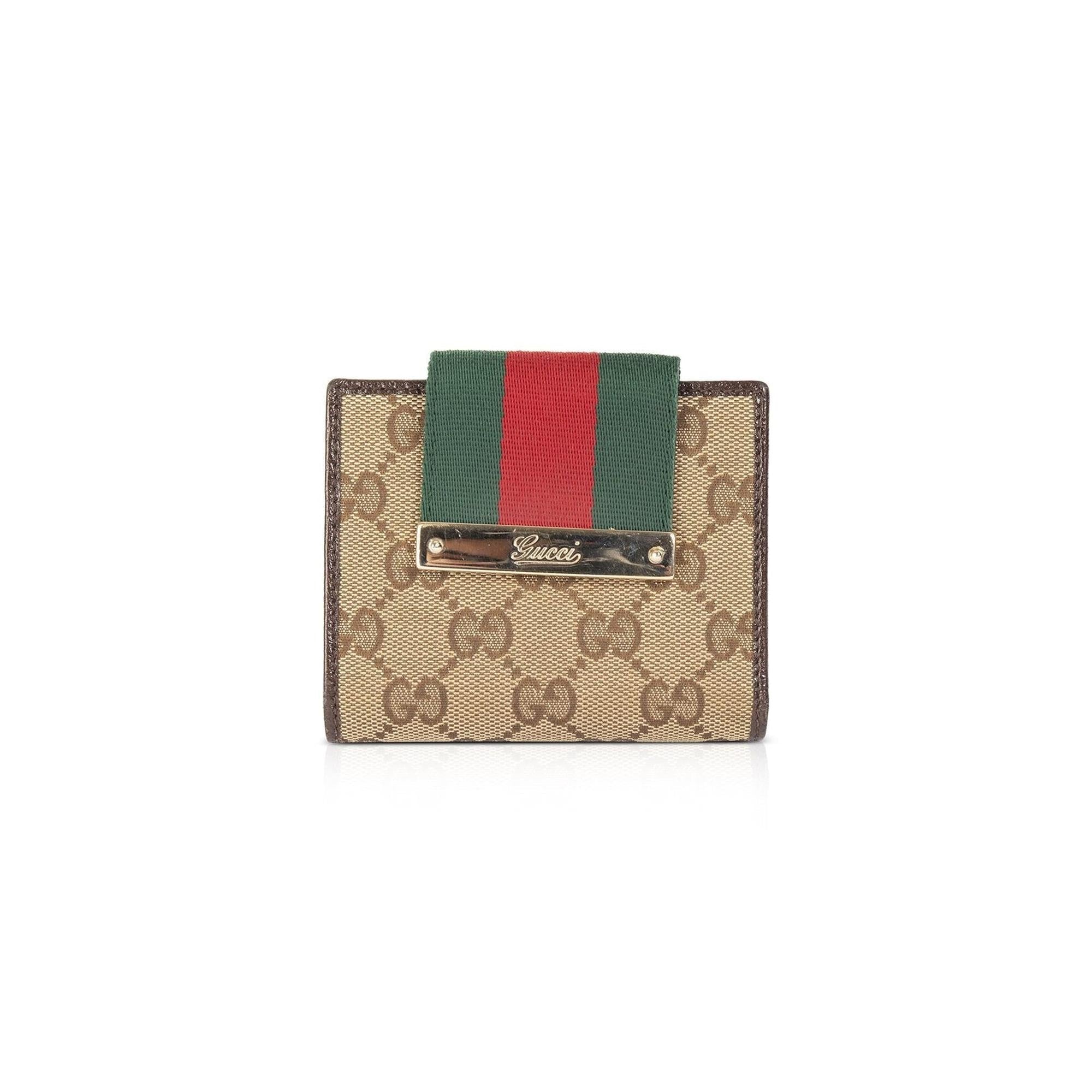 Gucci GG Canvas Web Compact Wallet