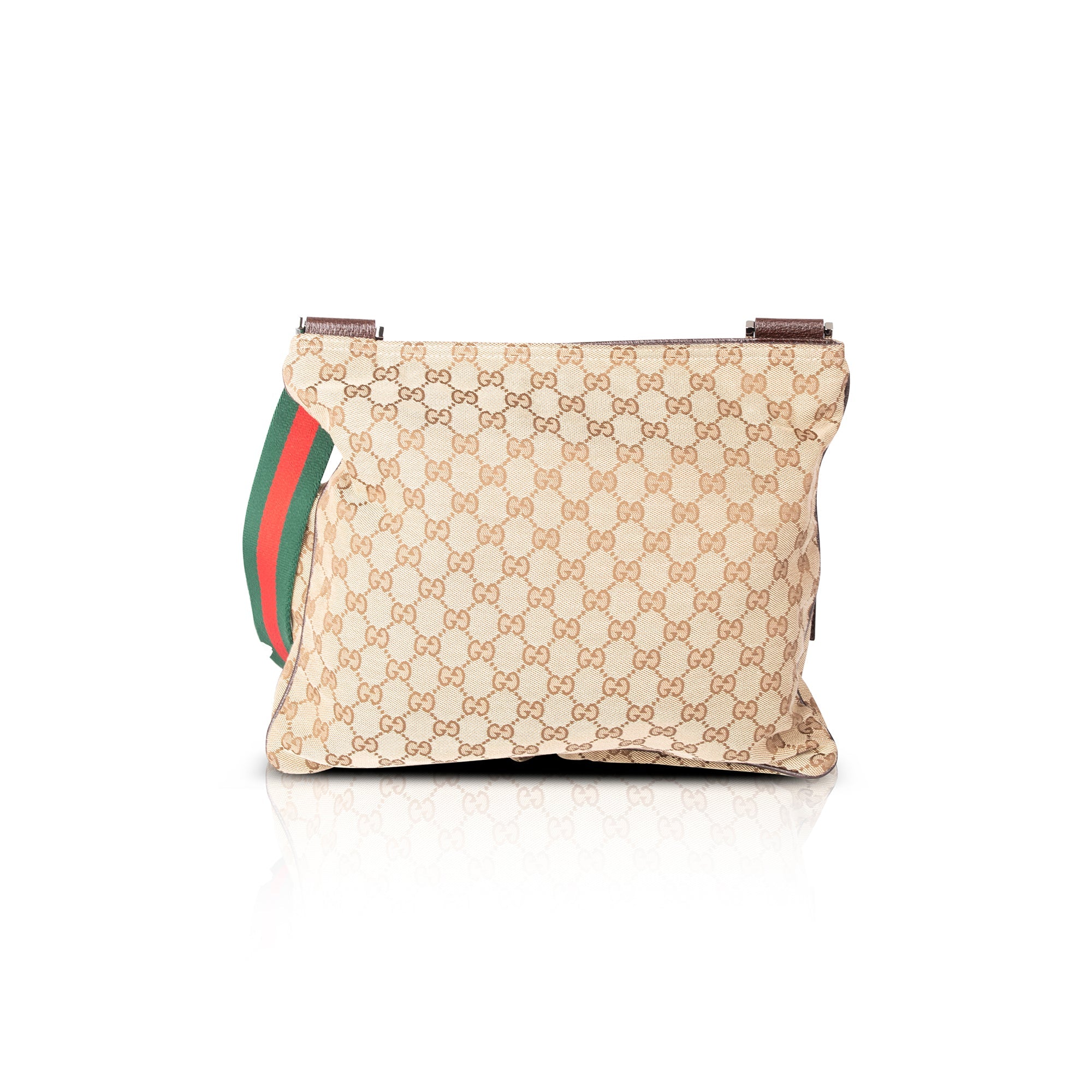 Gucci GG Canvas Web Double Pocket Messenger Bag