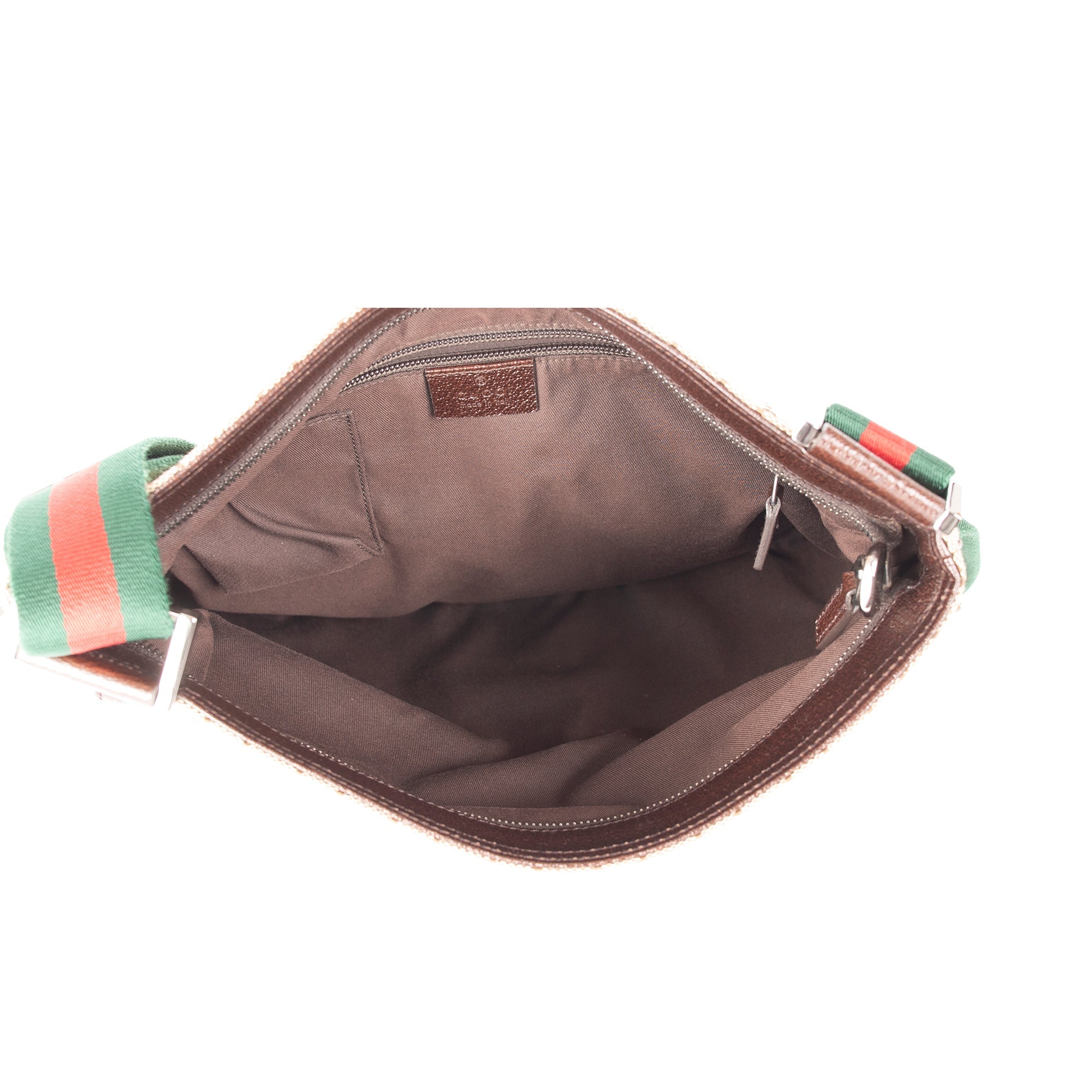 Gucci GG Canvas Web Double Pocket Messenger Bag