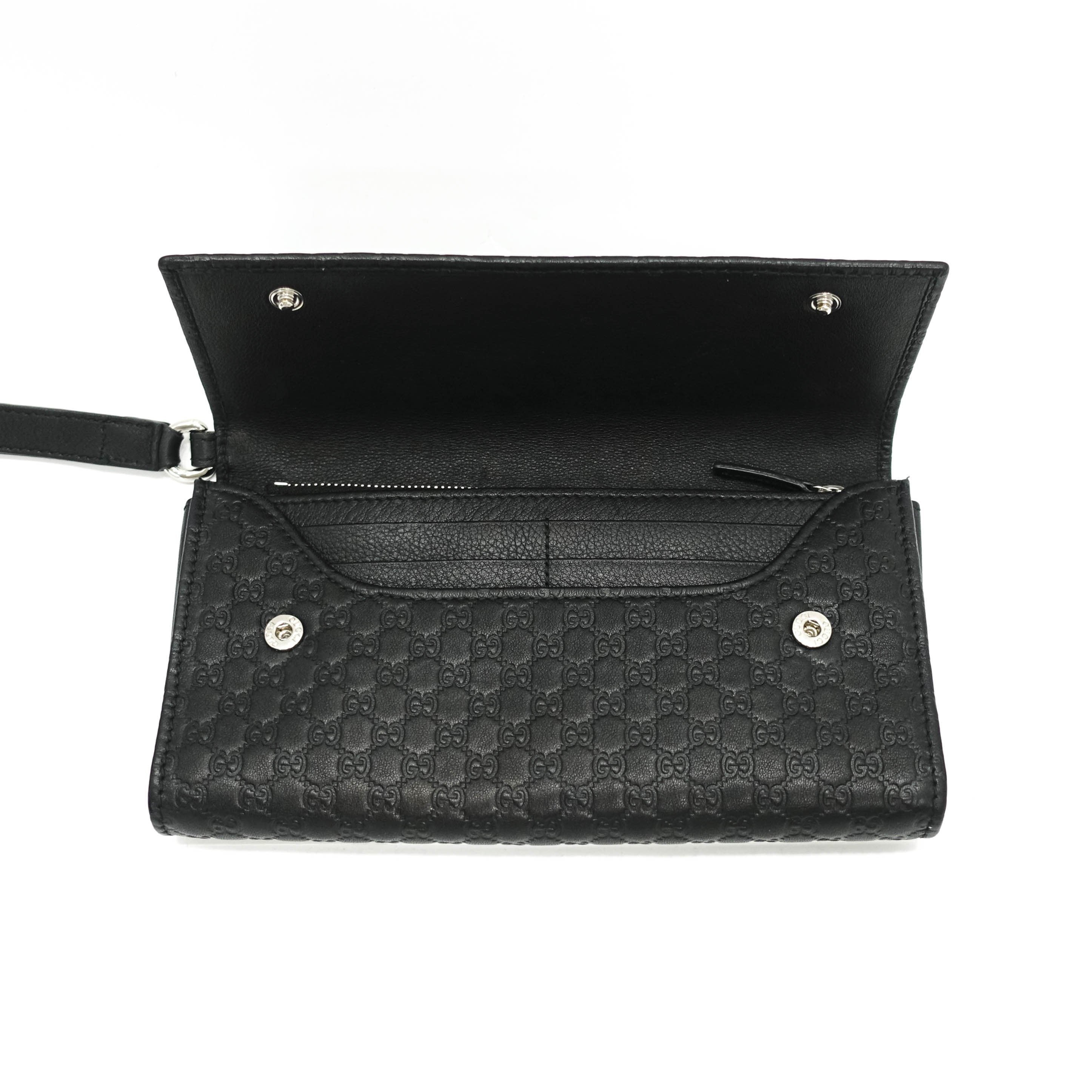 Gucci GG Guccisima Leather Travel Wristlet Wallet