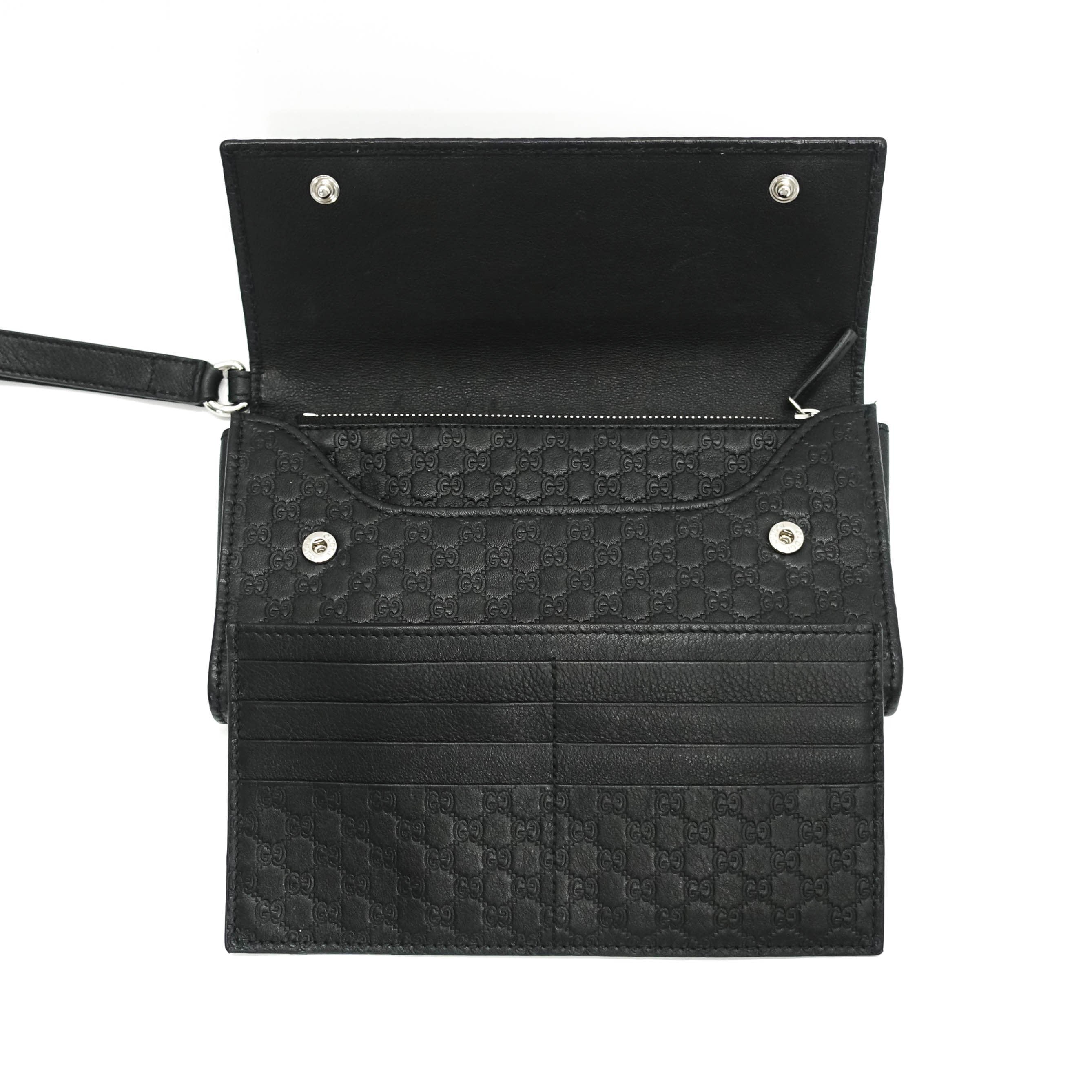 Gucci GG Guccisima Leather Travel Wristlet Wallet