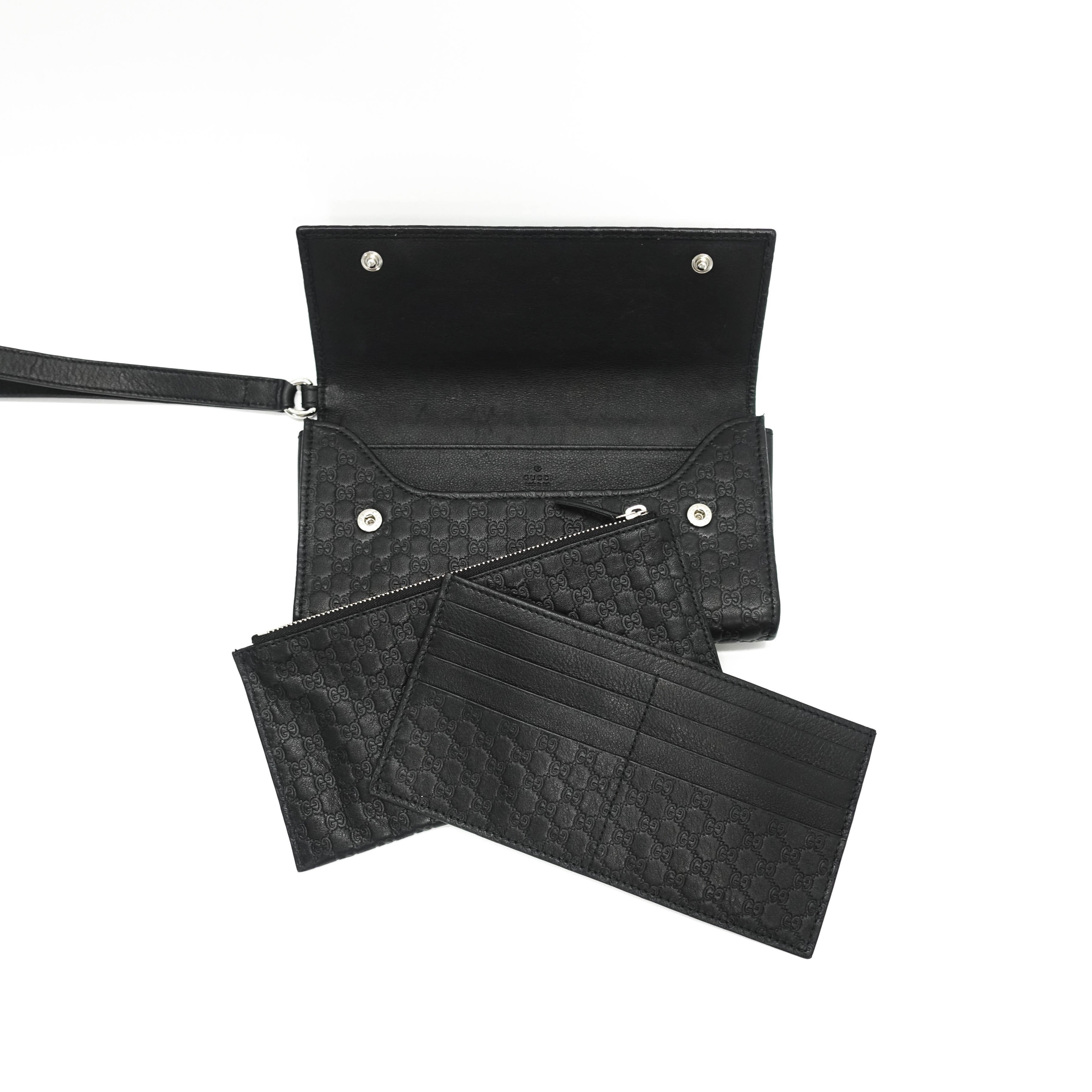 Gucci GG Guccisima Leather Travel Wristlet Wallet