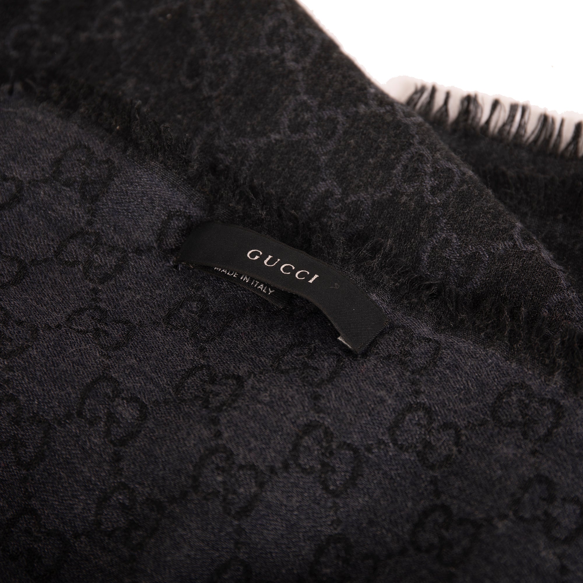 Gucci GG Jacquard Silk Wool Shawl