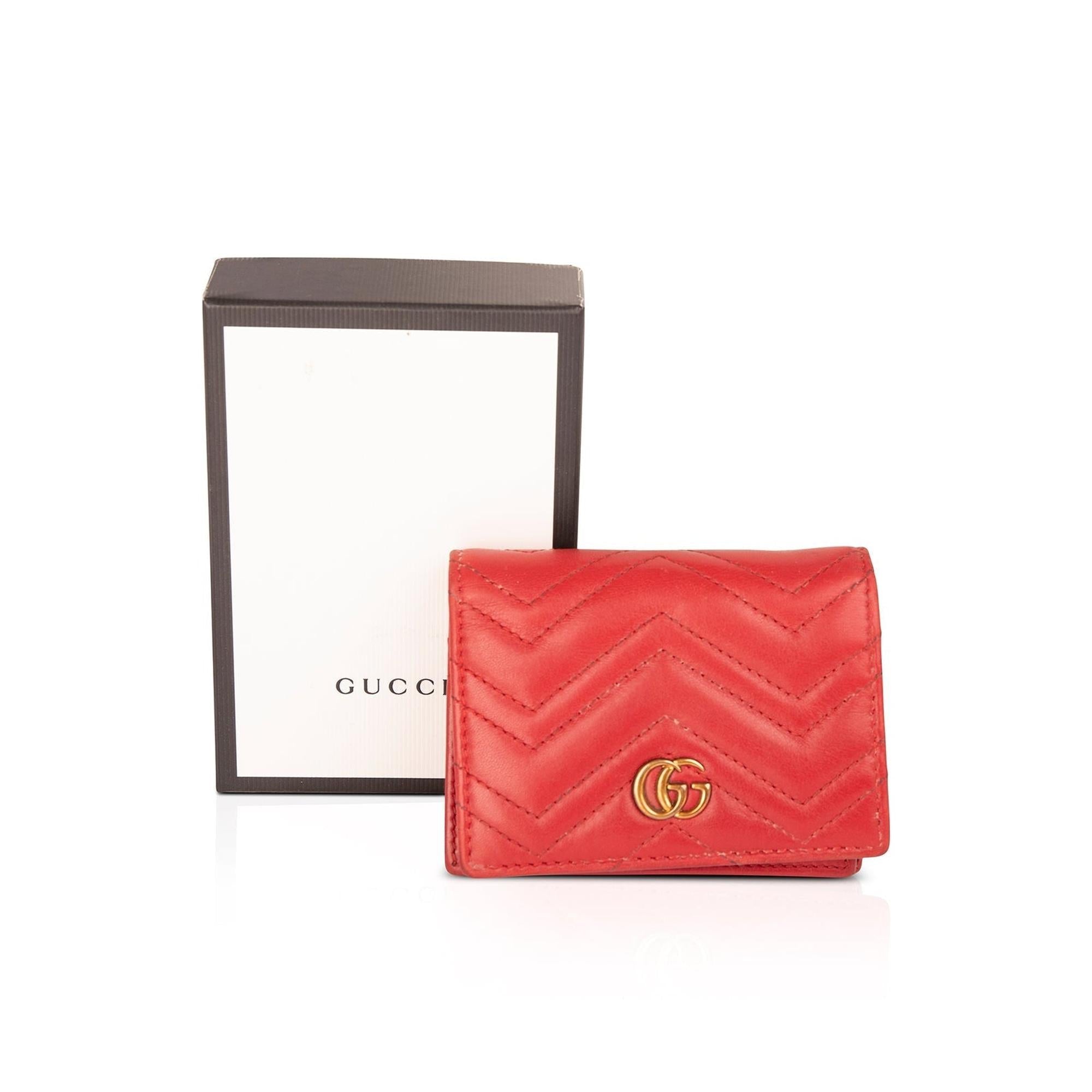 Gucci GG Marmont Card Case Wallet w/ Box