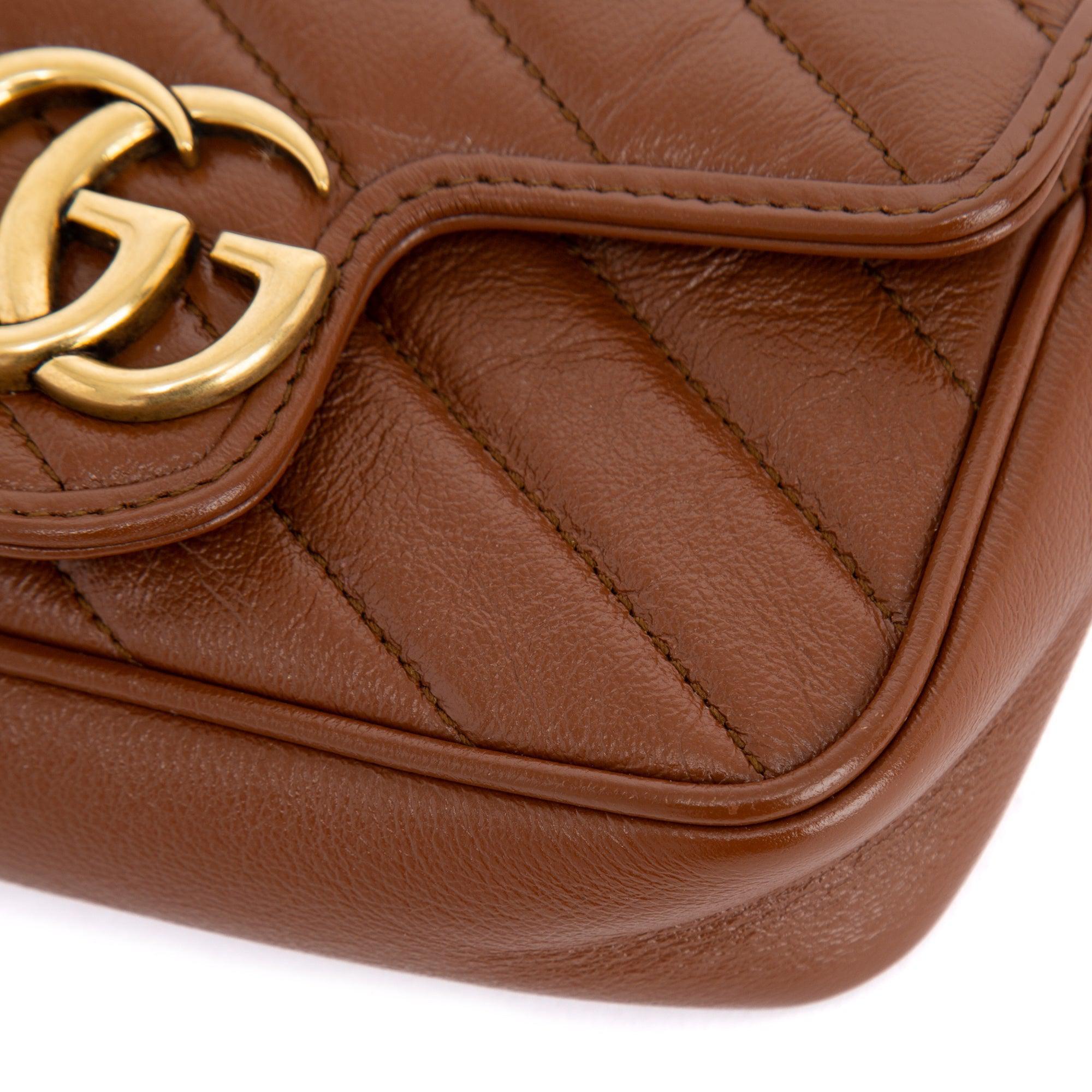 Gucci GG Marmont Diagonal Super Mini Bag w/ Box
