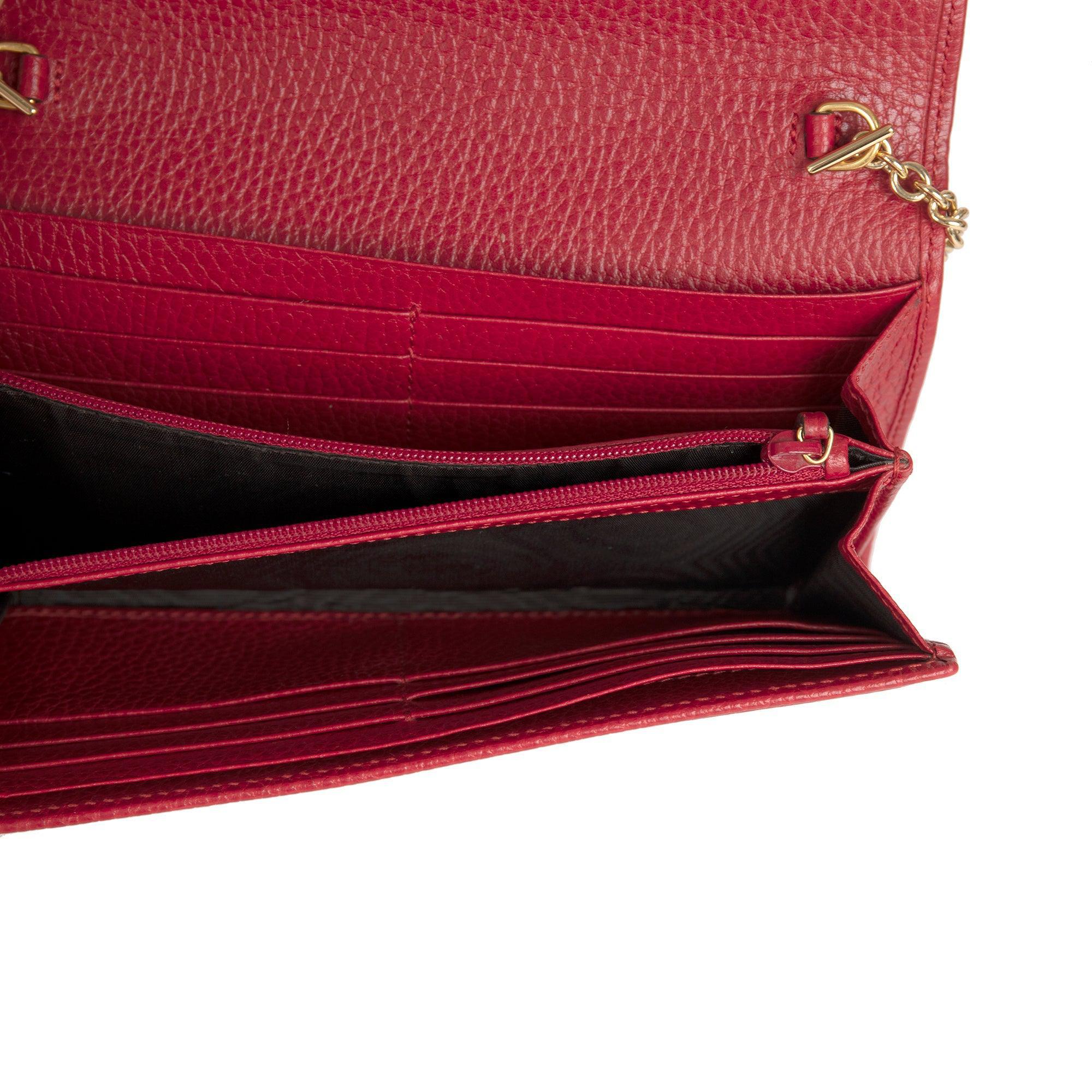 Gucci GG Marmont Leather Chain Wallet