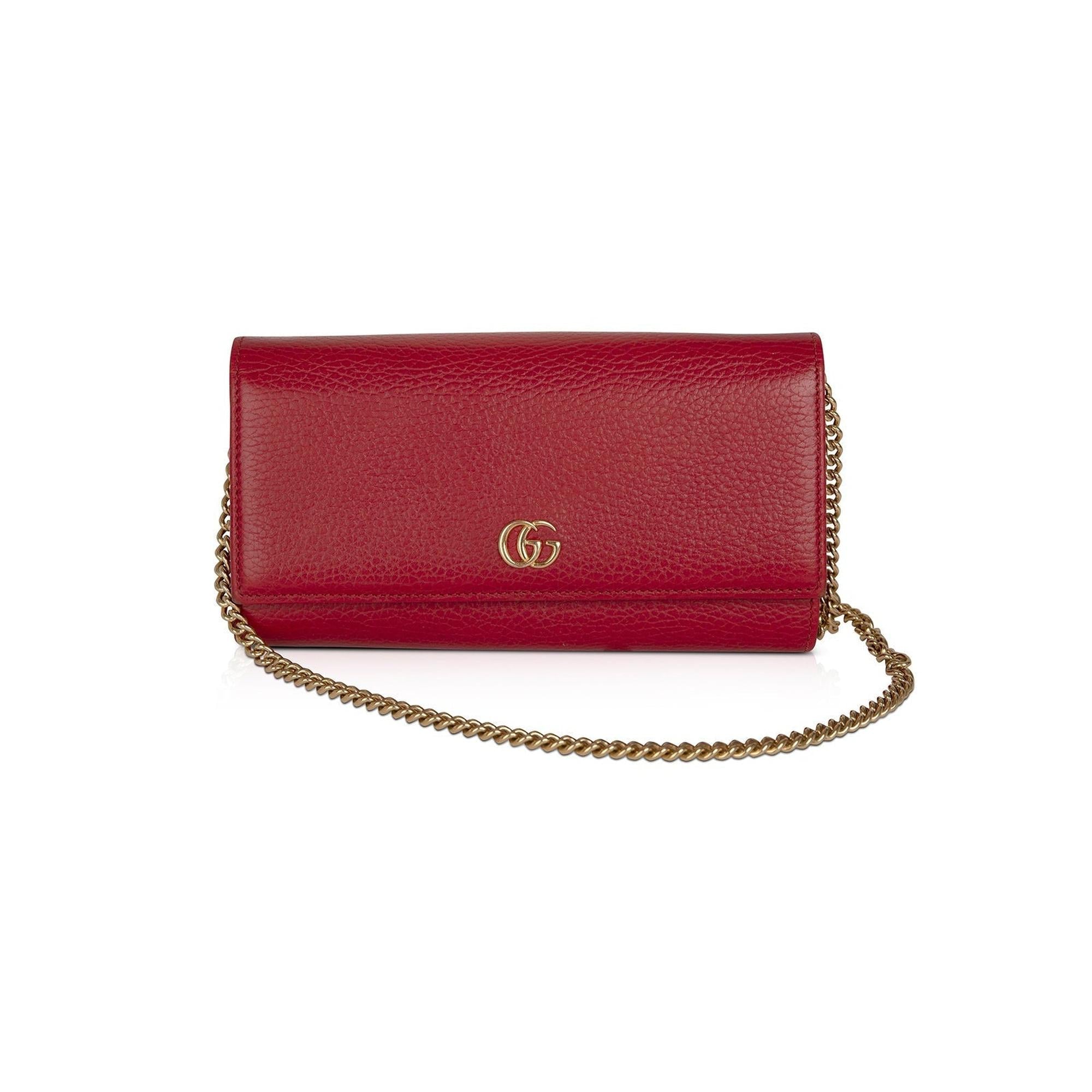 Gucci GG Marmont Leather Chain Wallet