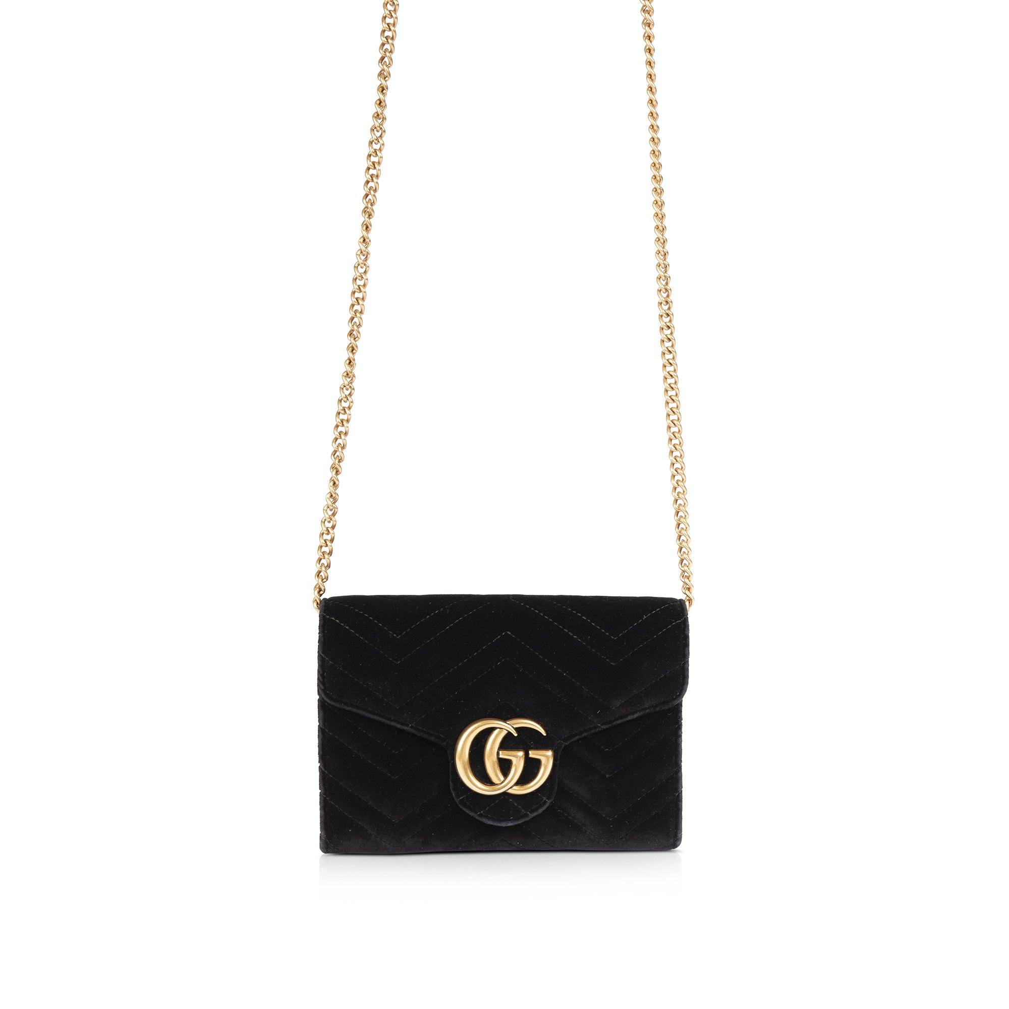 Gucci GG Marmont Matelasse Velvet Mini Bag w/ Box