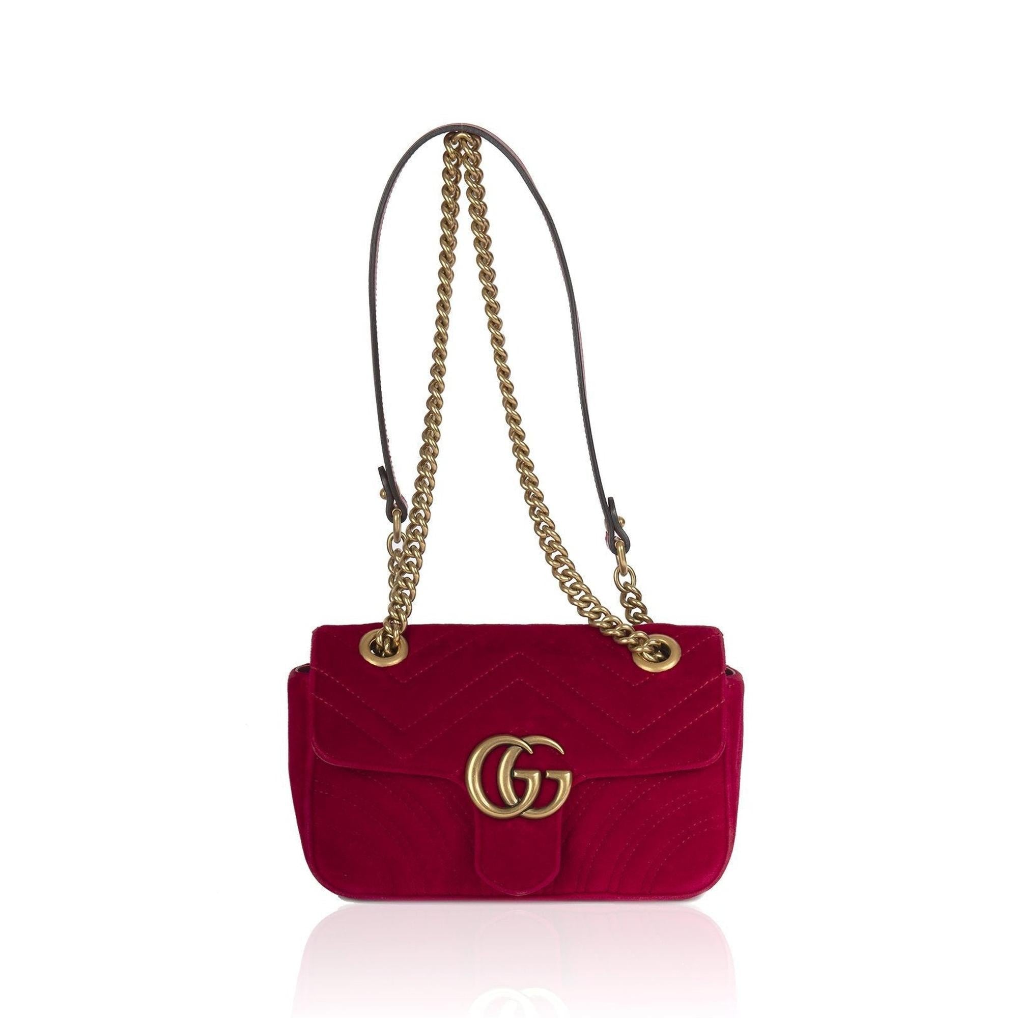 Gucci GG Marmont Matelasse Velvet Mini Bag